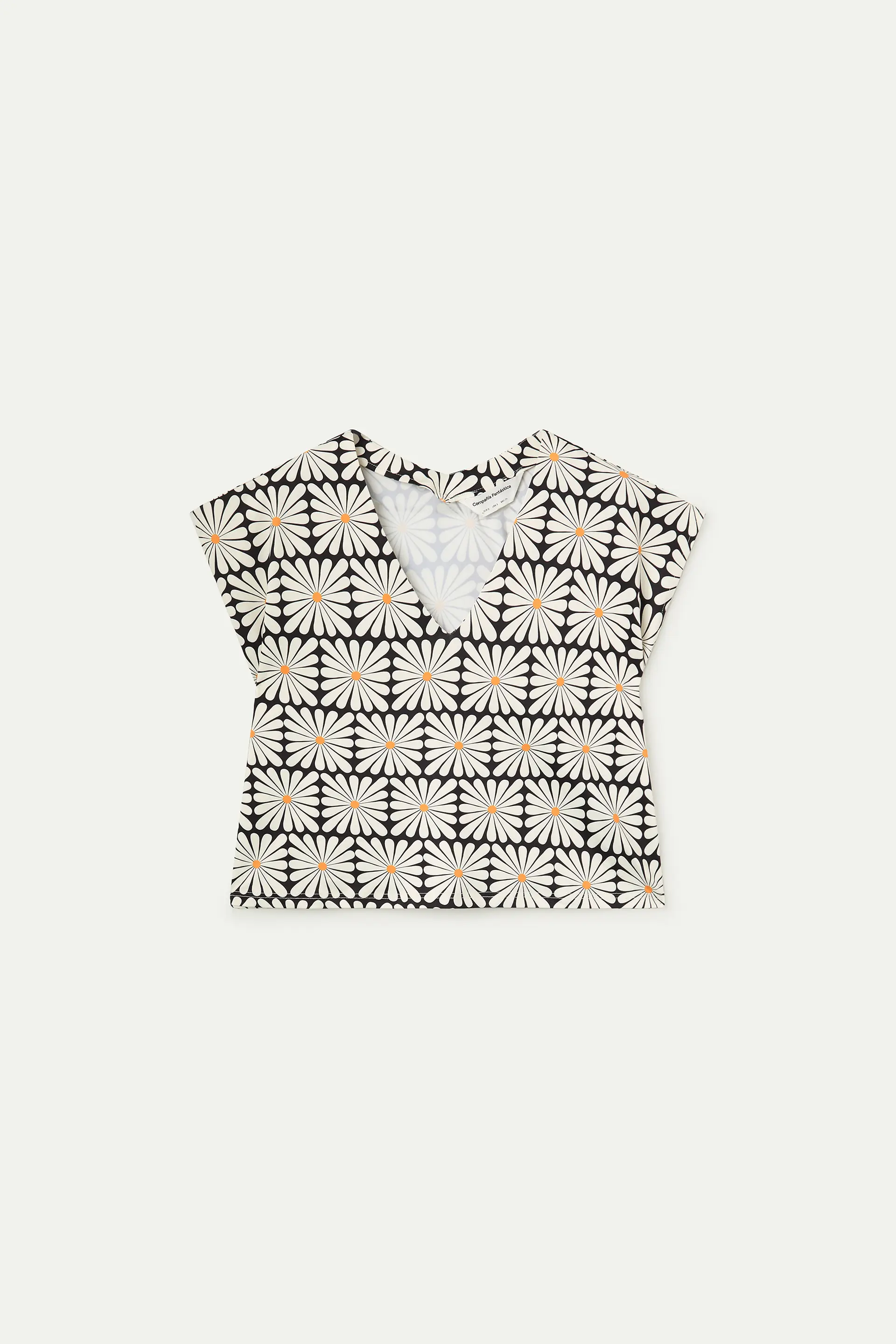 Top playero con estampado Olive Flower Black - Image 2