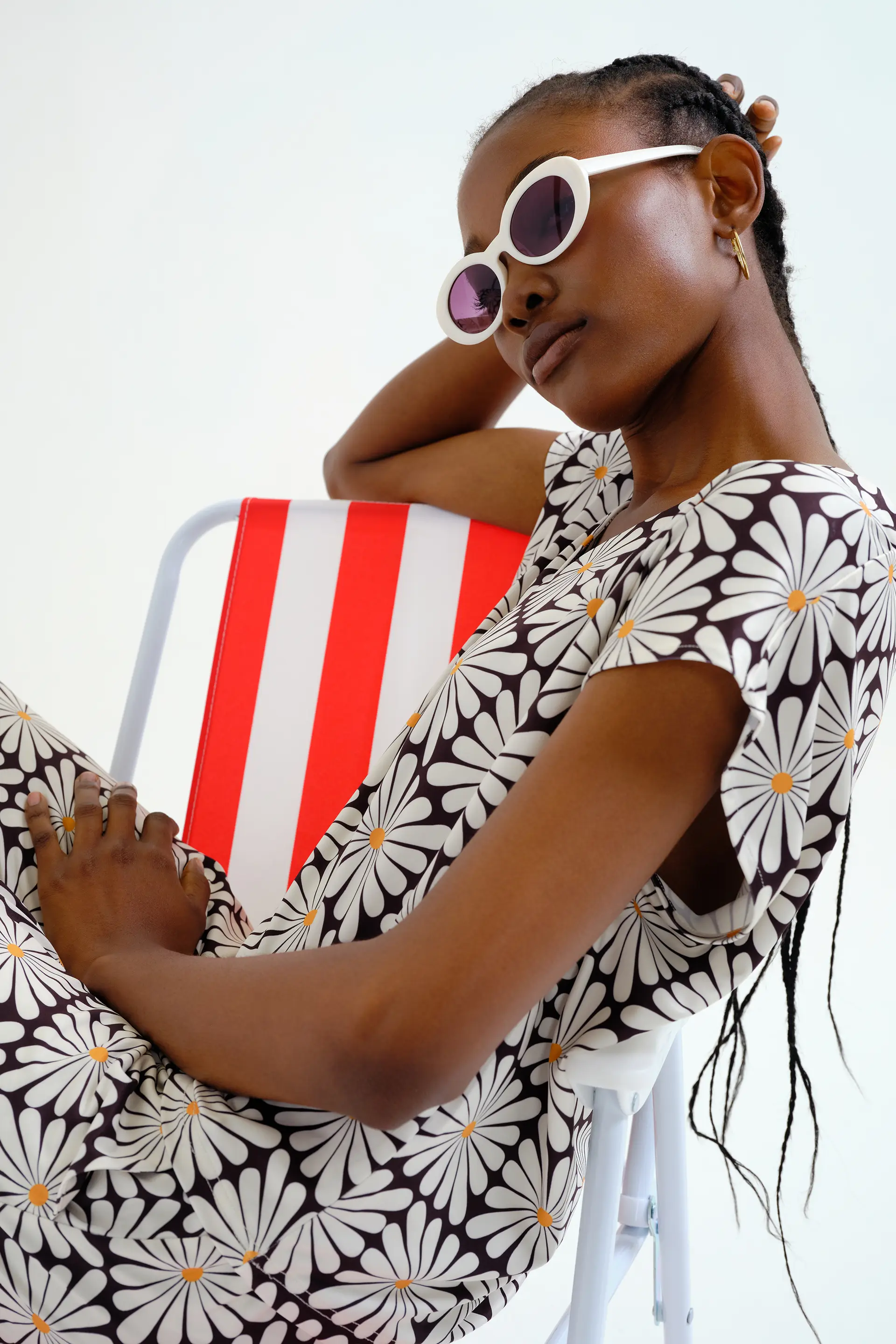 Top playero con estampado Olive Flower Black - Image 5