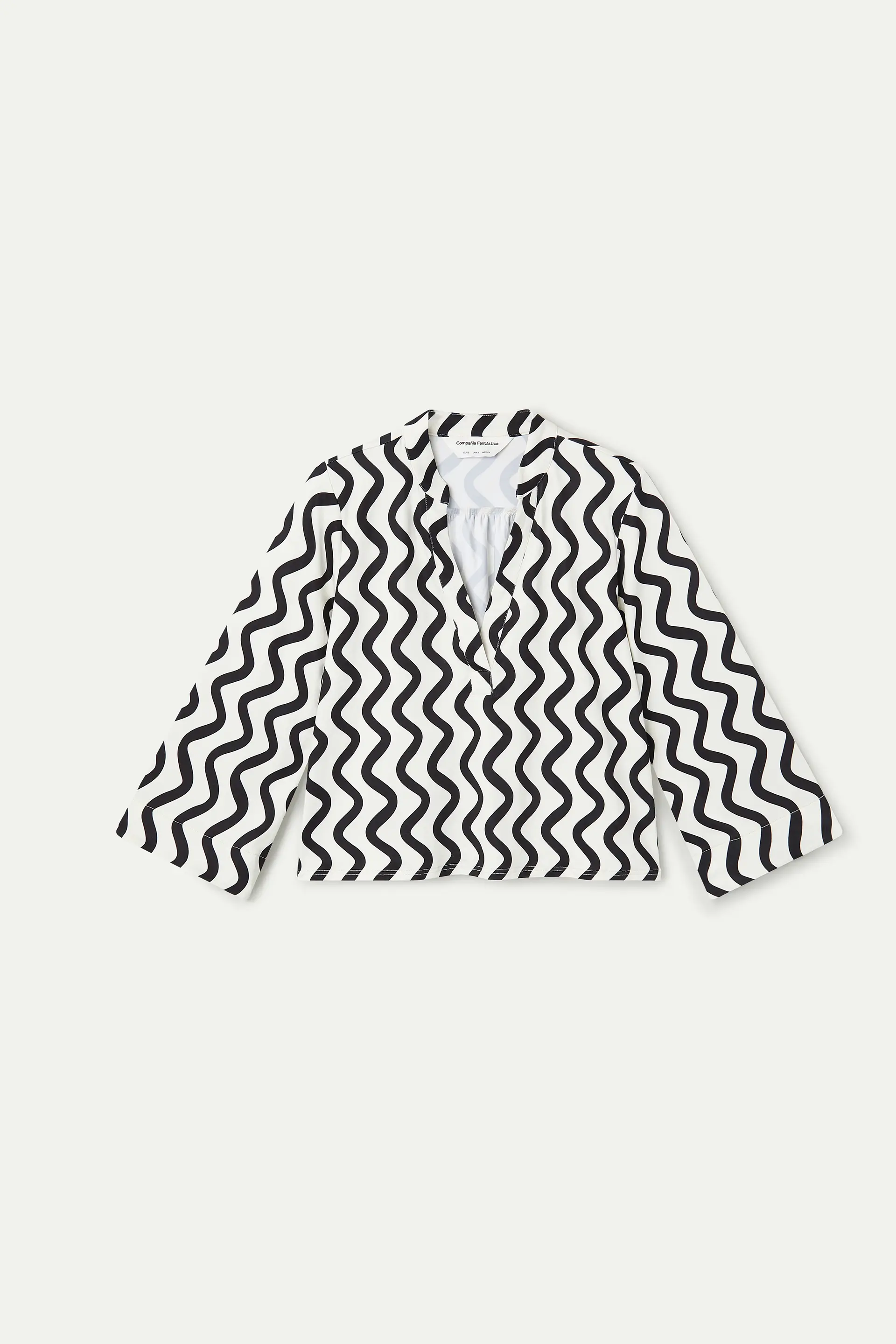 Top playero con estampado Wave Black & White - Image 2
