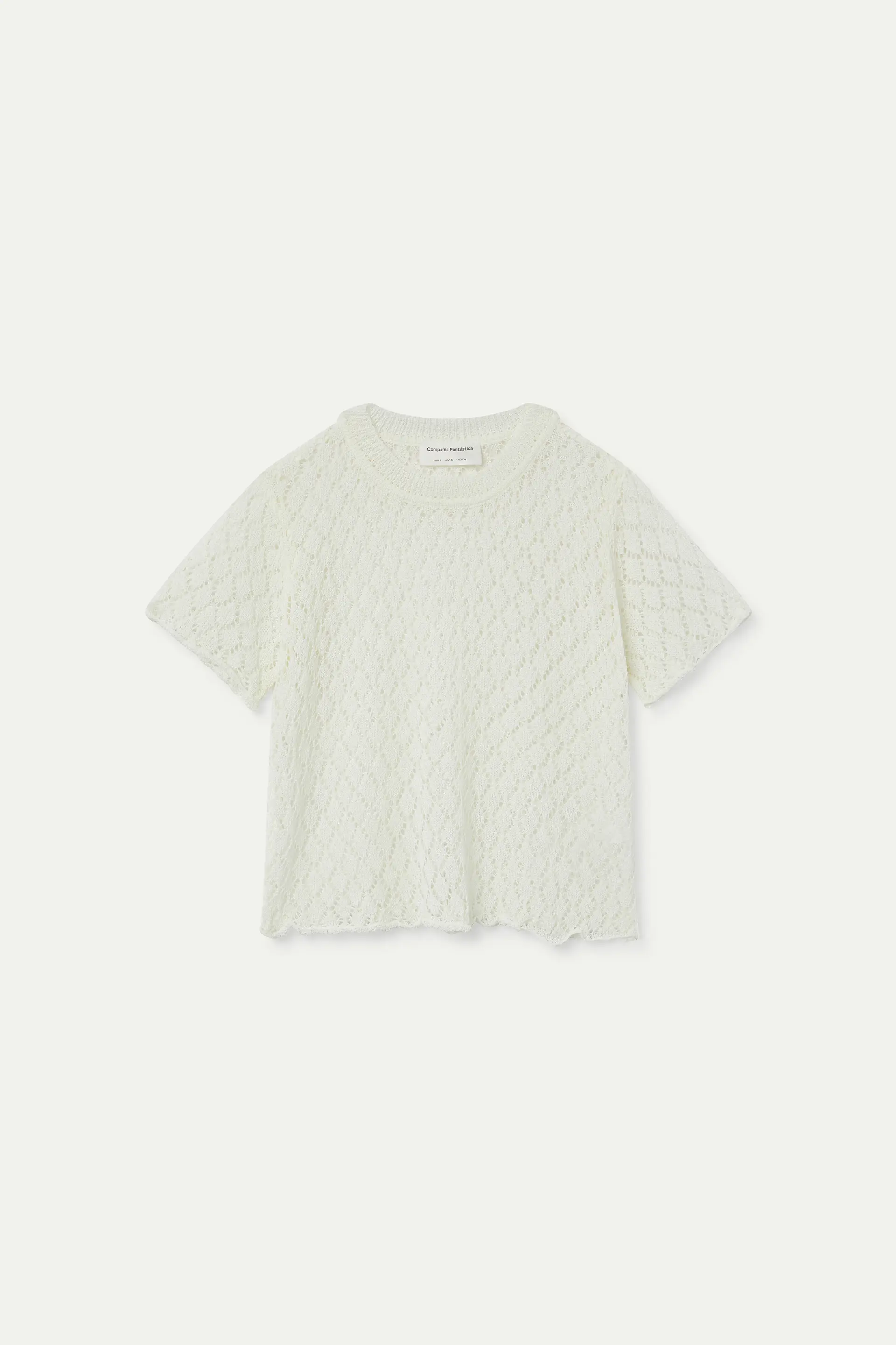 Top punto calado blanco con rombos - Image 2