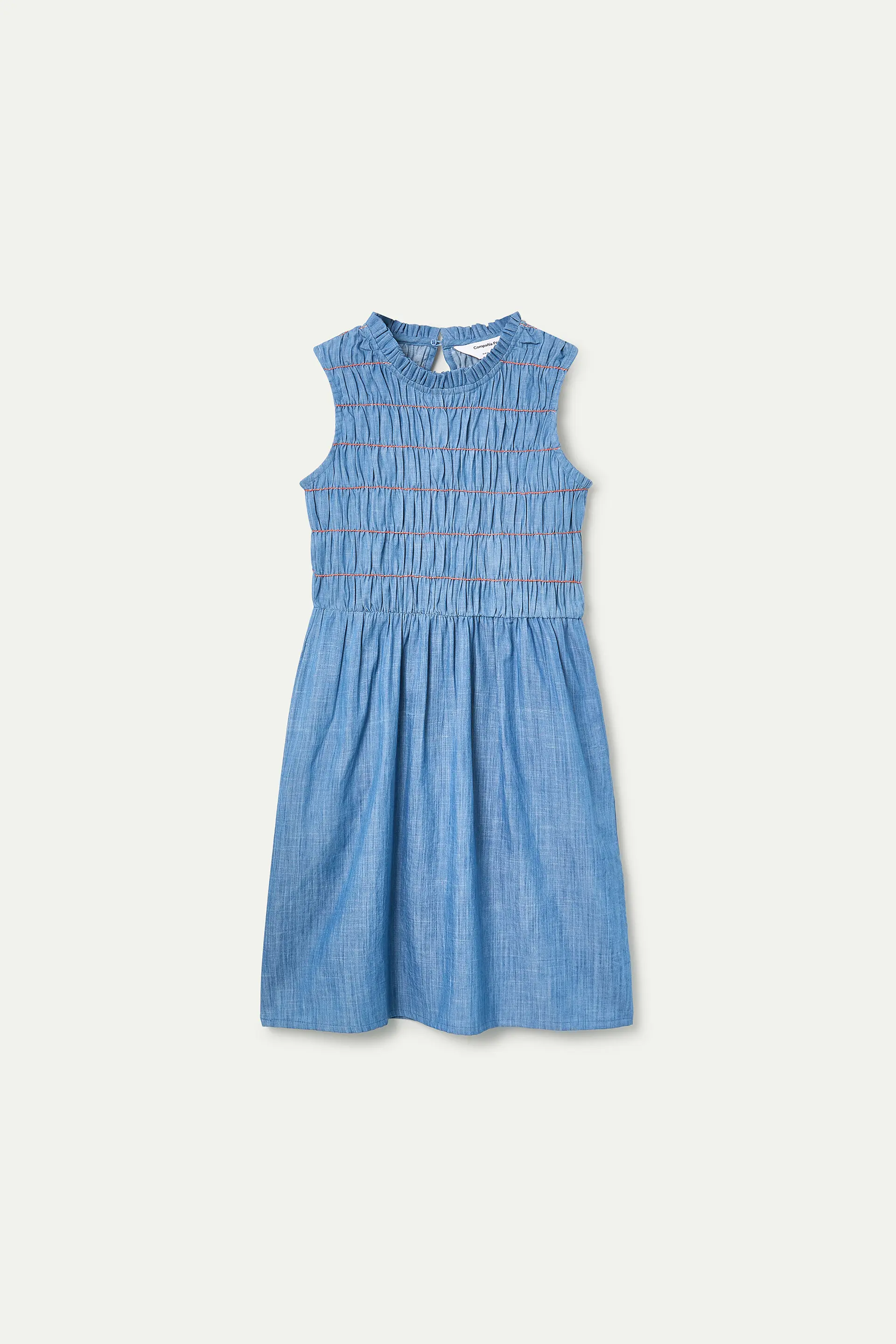 Vestido corto 100% algodón chambray azul claro - Image 2