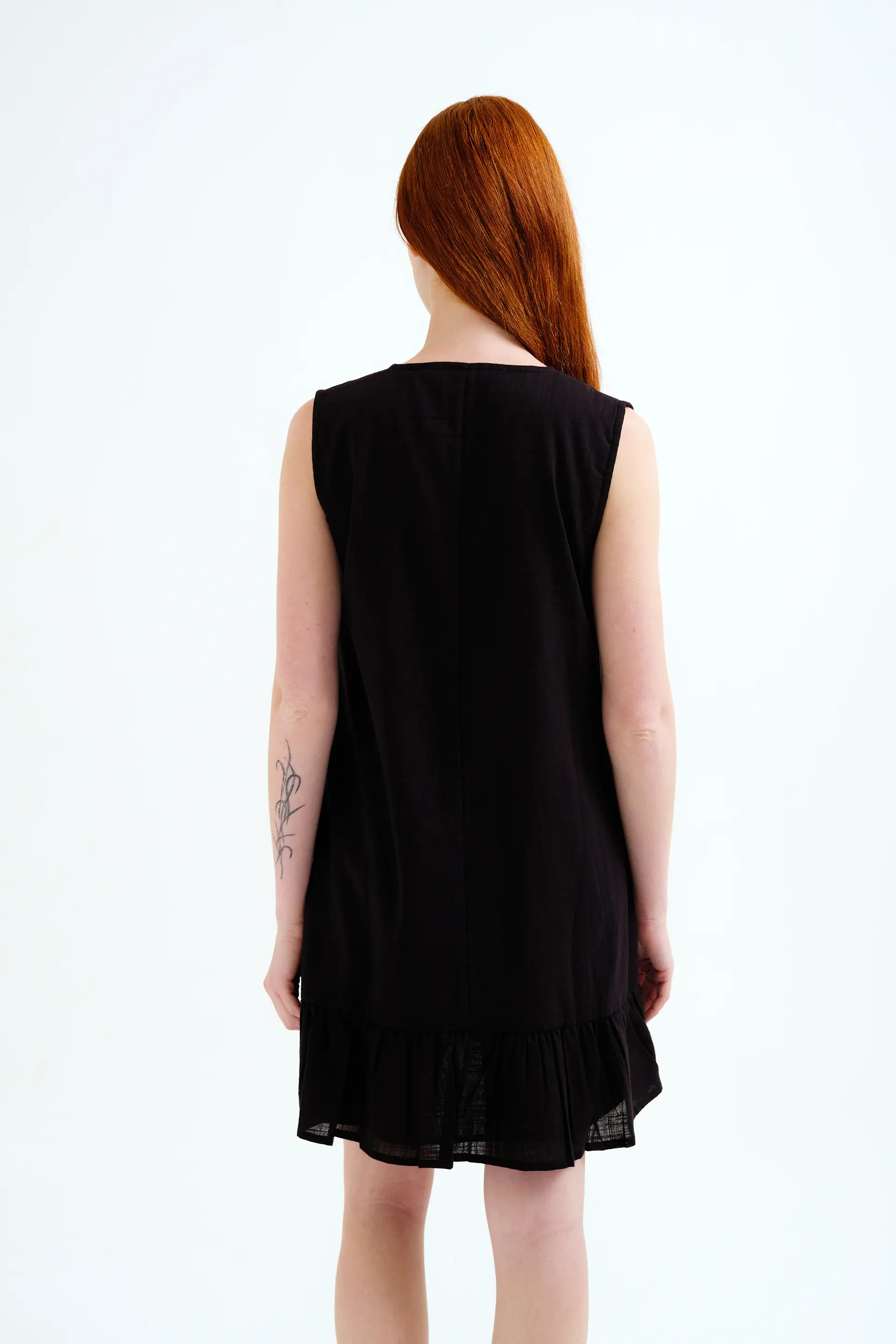 Vestido corto 100% algodón negro - Image 3
