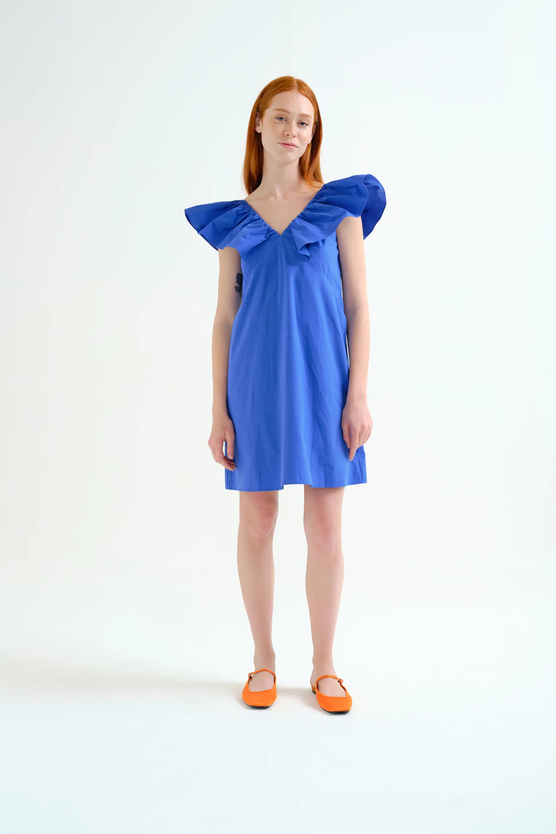 Vestido corto azul 100% algodón