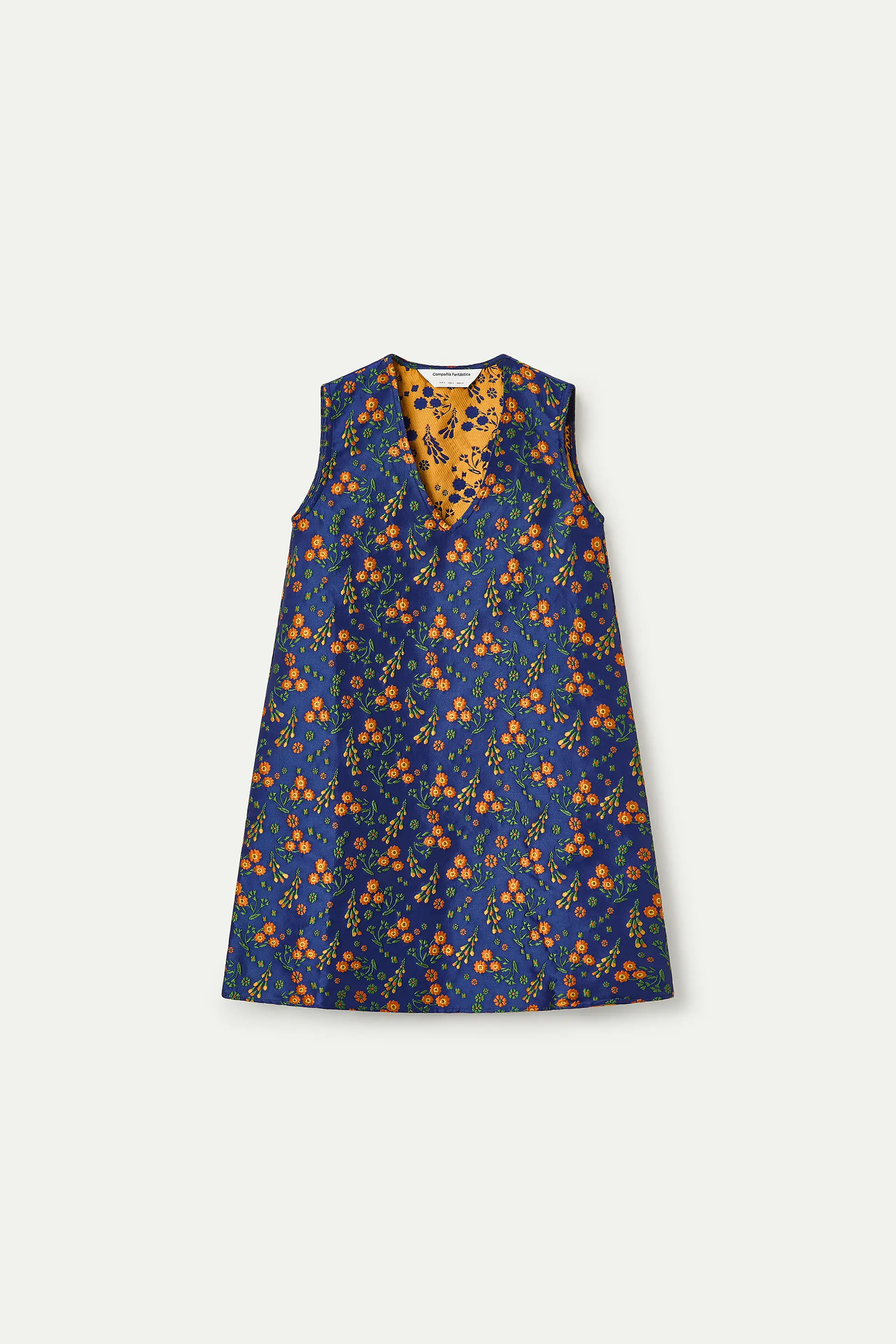 Vestido corto con estampado Flowers Jacquard - Image 2