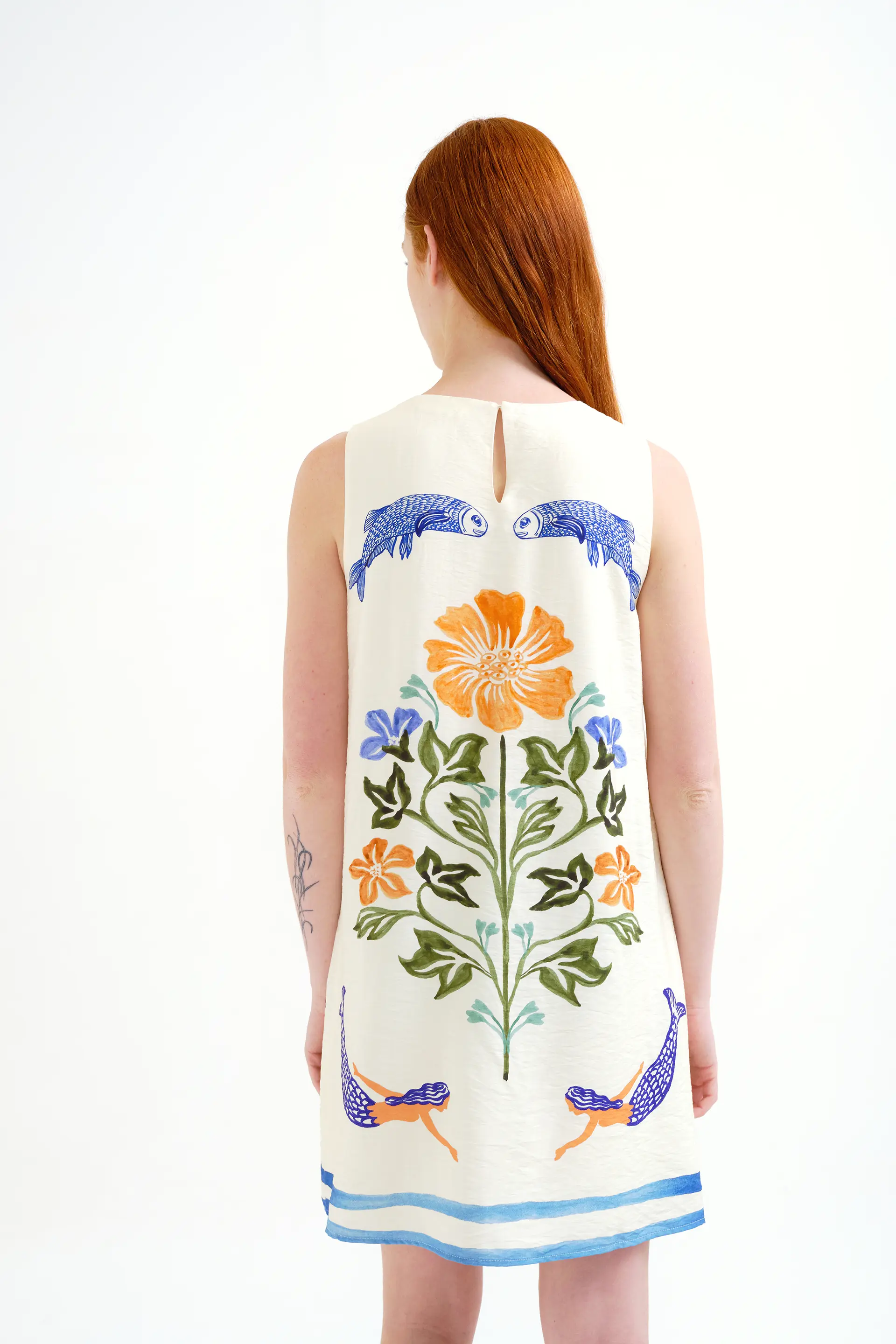 Vestido corto con estampado Palm & Mermaid - Image 3