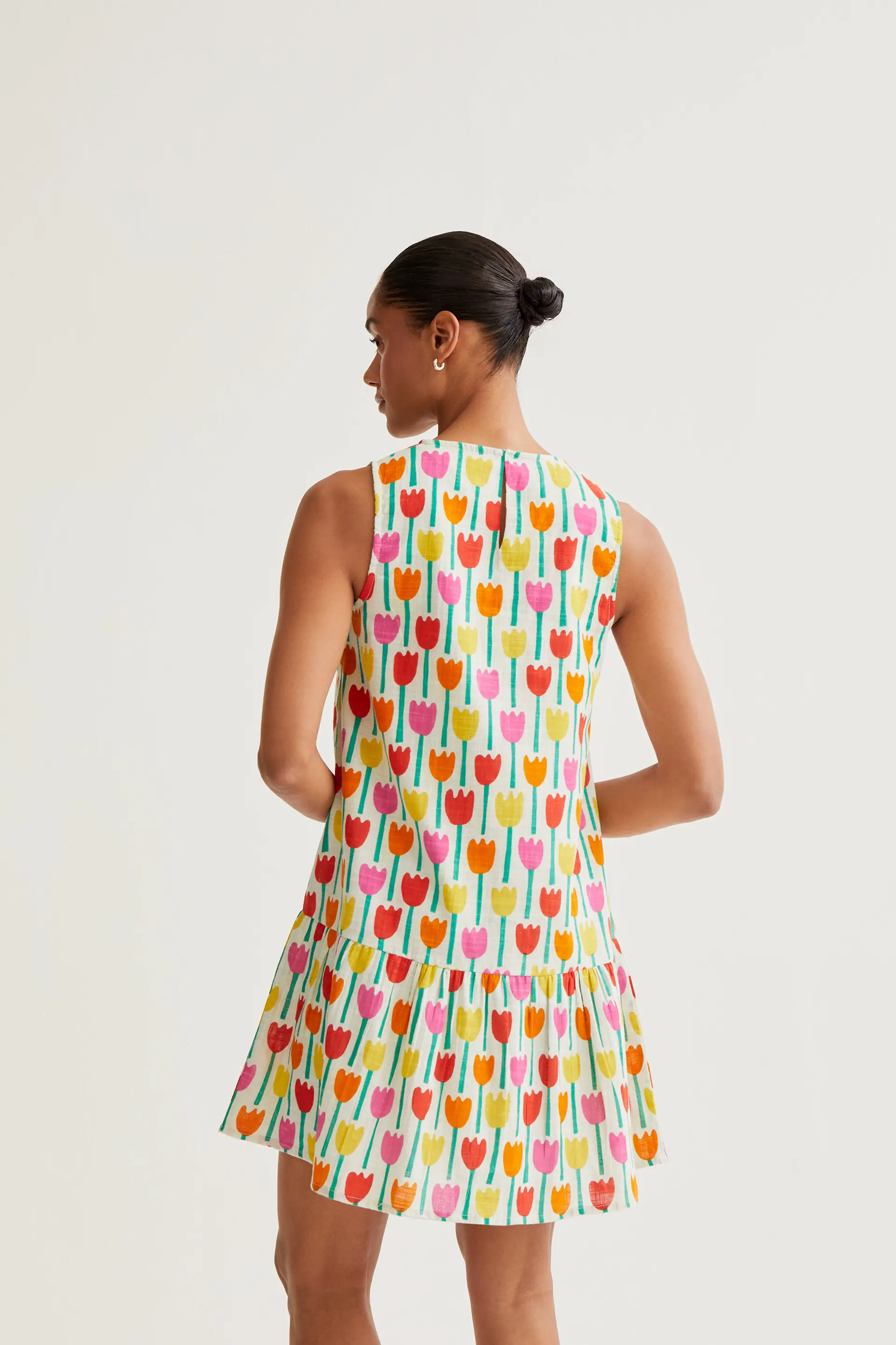 Vestido corto con estampado Tulipa - Image 3
