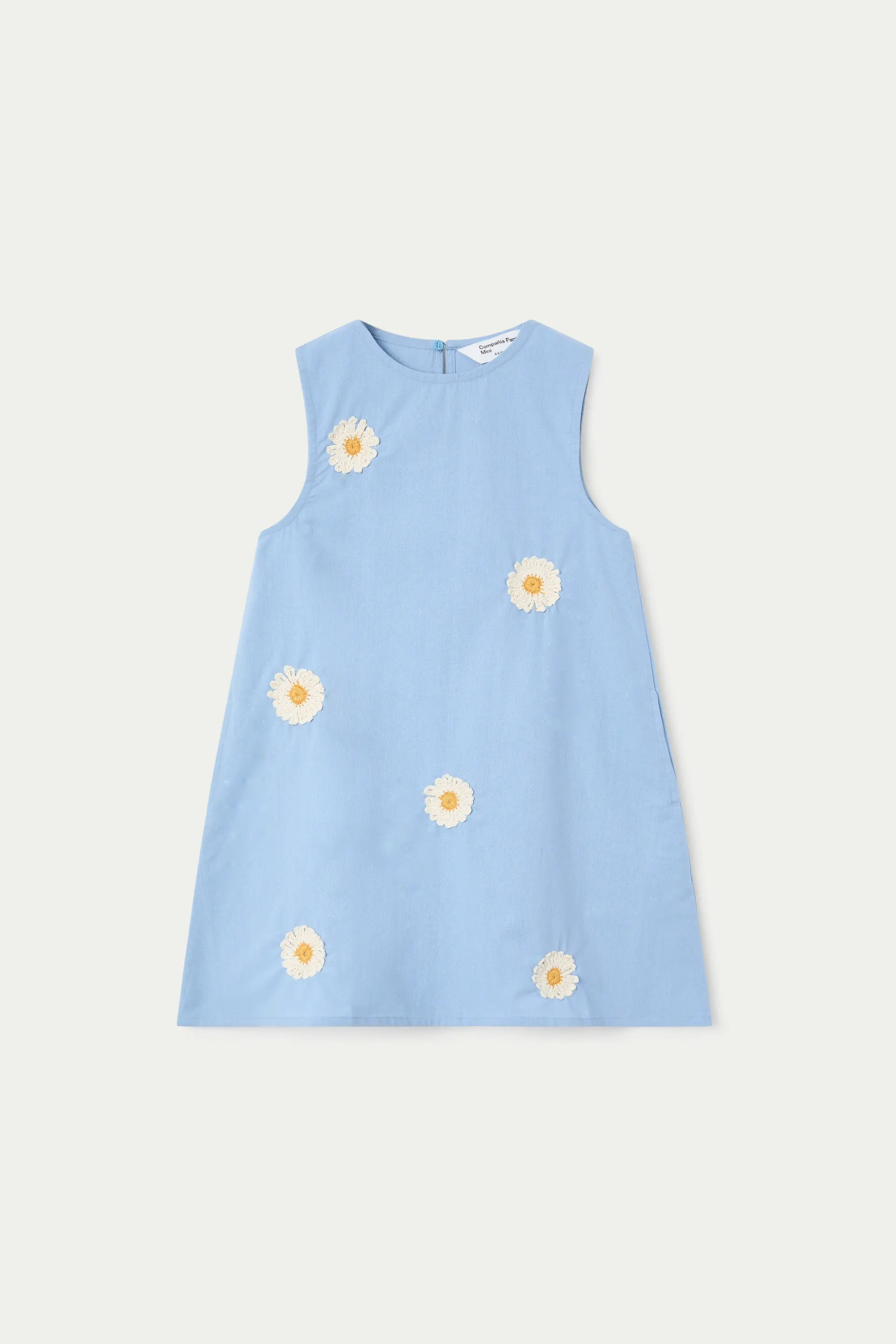 Vestido corto de niña 100% algodón con margaritas - Image 2