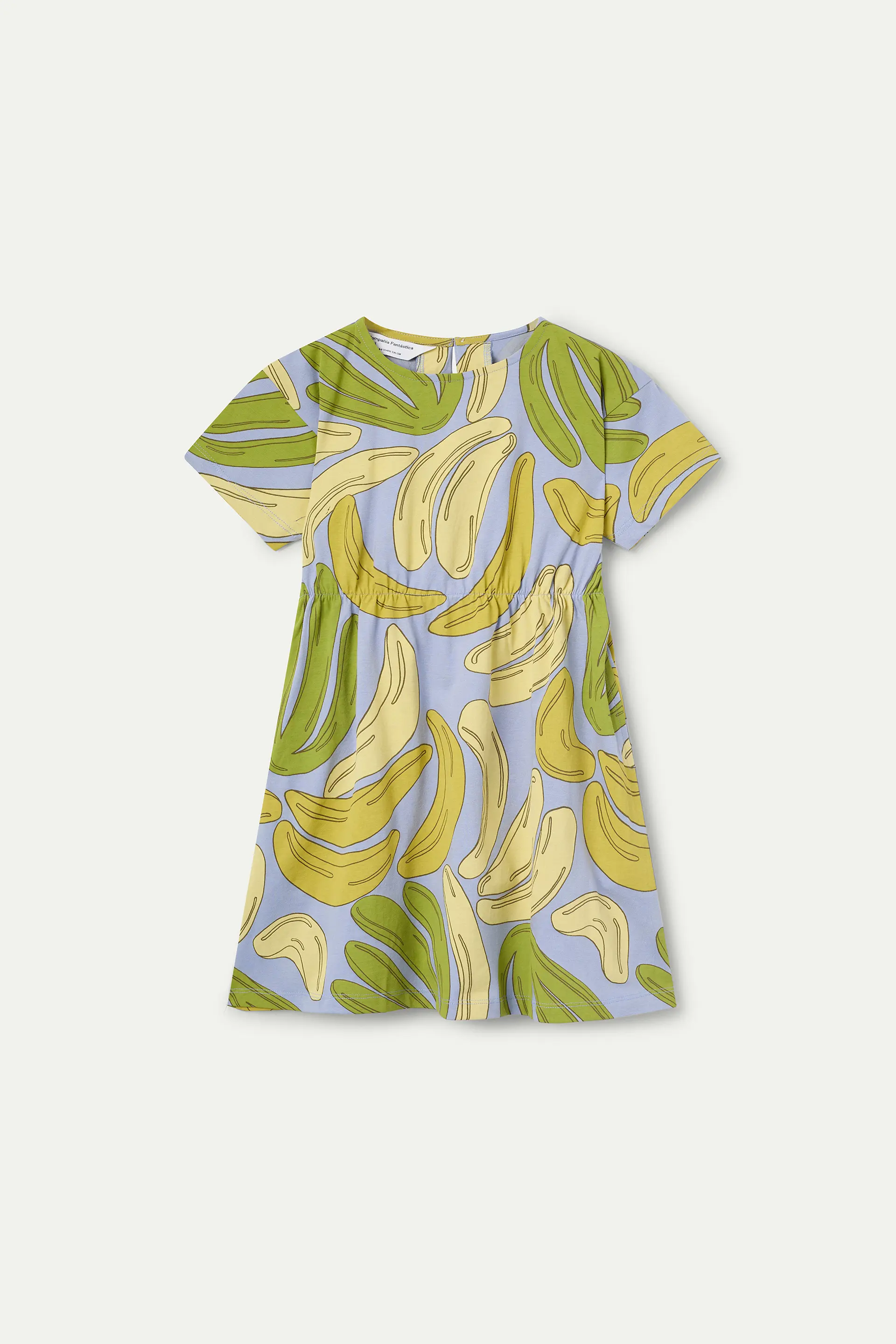 Vestido corto de niña 100% algodón con estampado Guineo