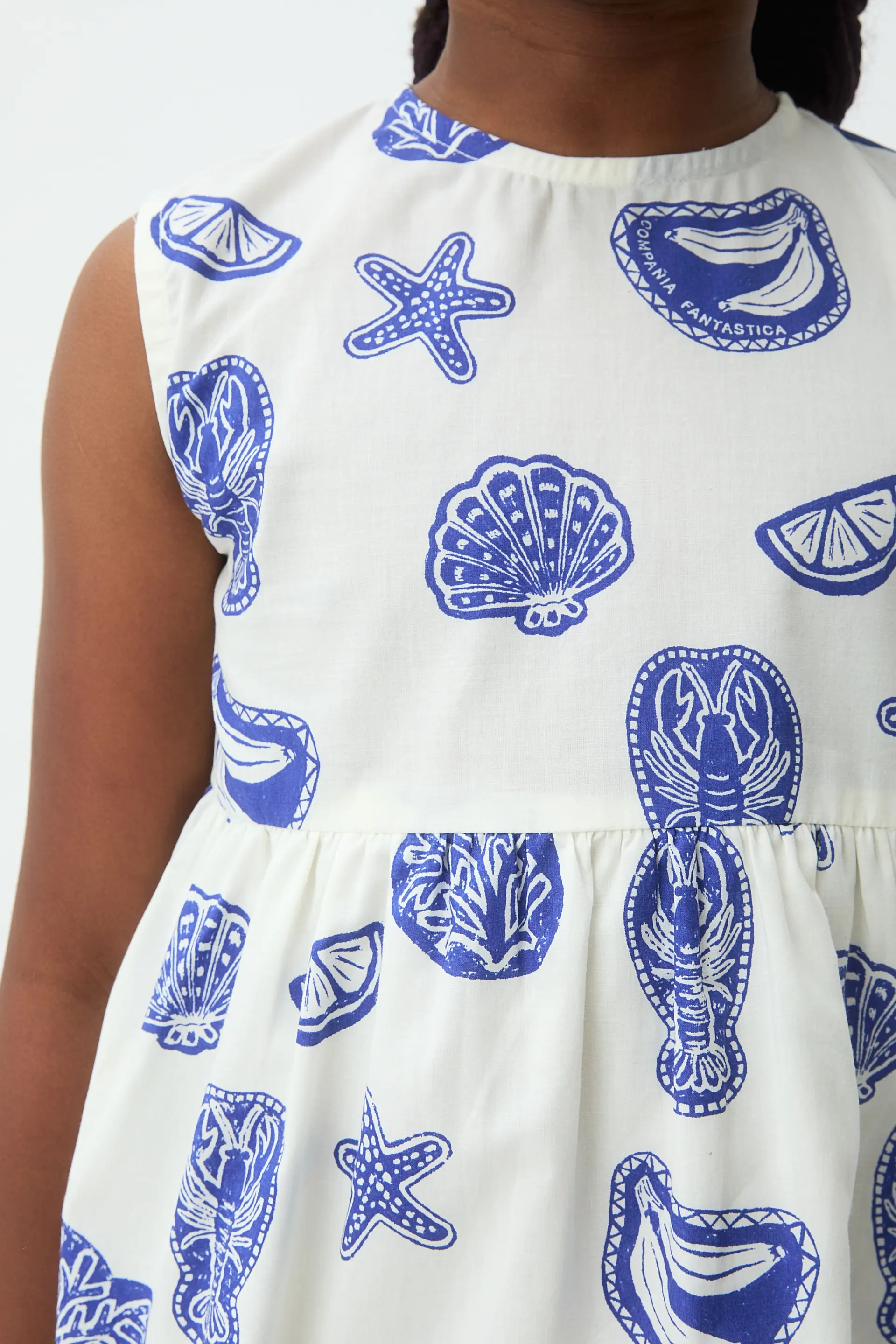 Vestido corto de niña 100% algodón estampado Lobster - Image 3