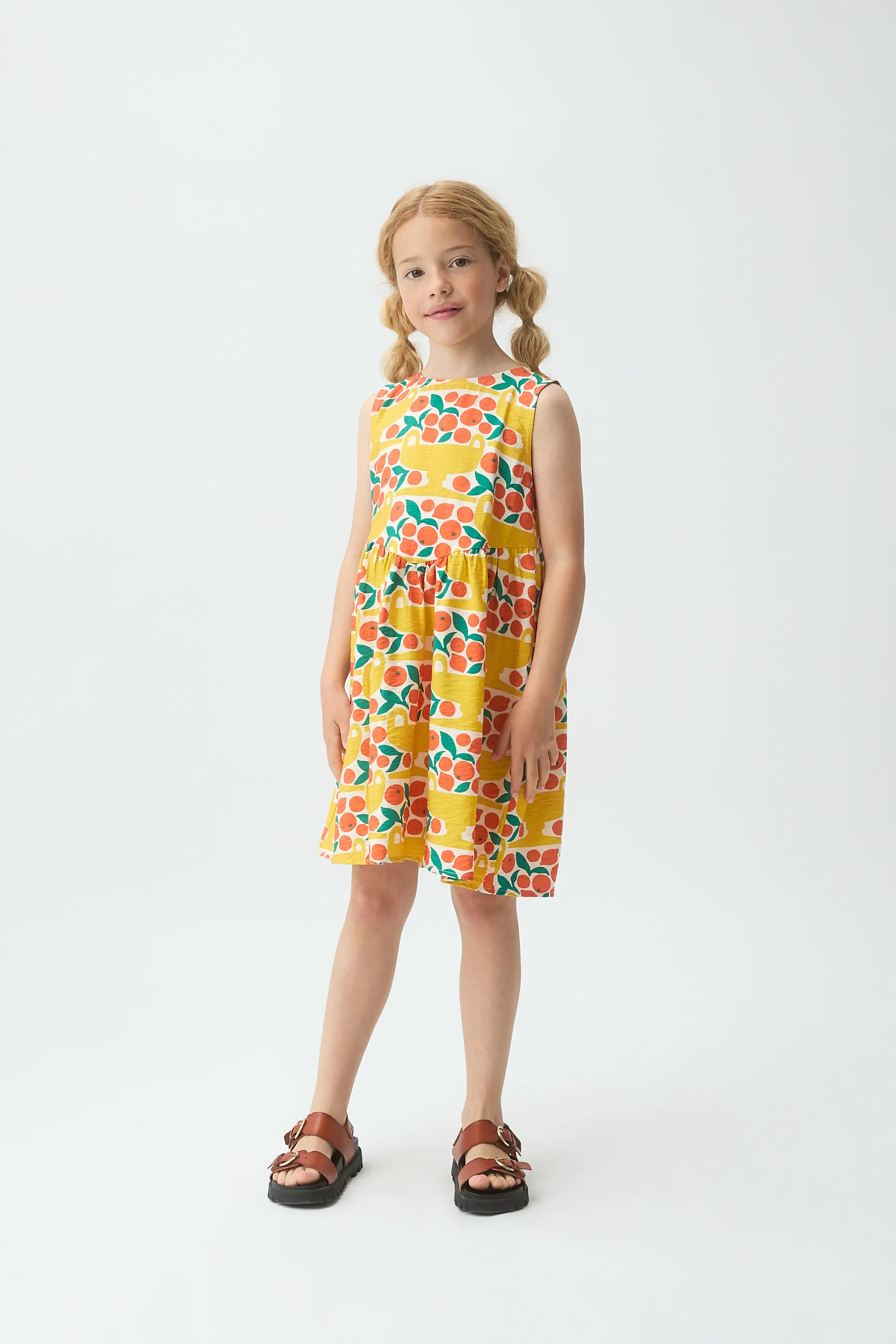 Vestido corto de niña con estampado Citrus