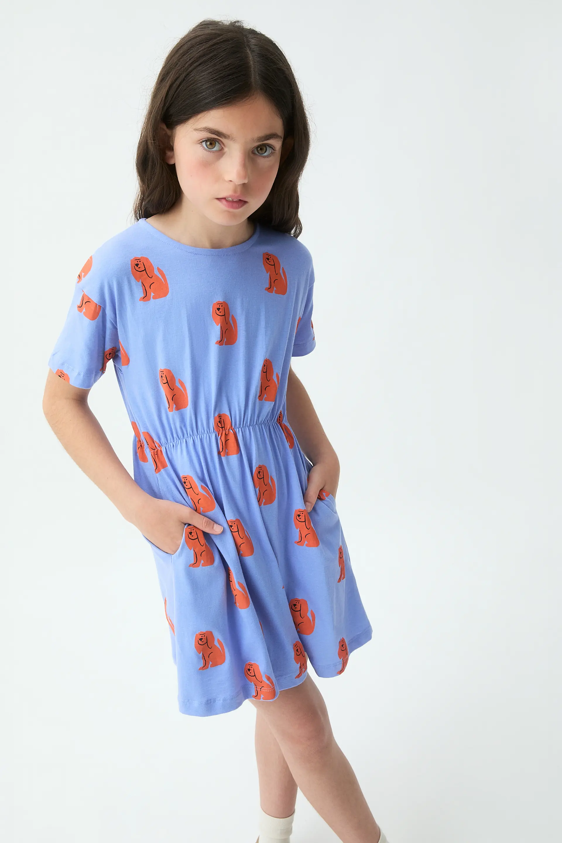 Vestido corto de niña con estampado de perrito - Image 4