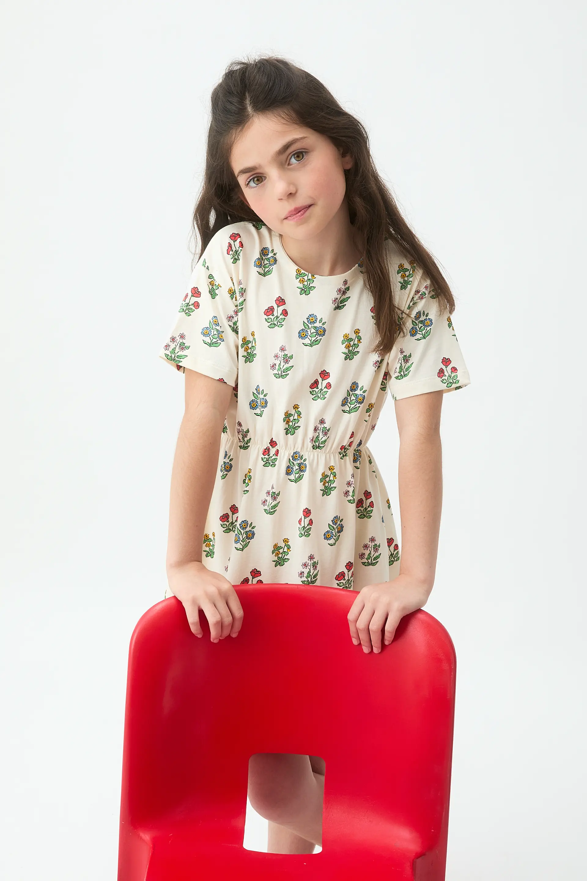 Vestido corto de niña con estampado Gardener - Image 4