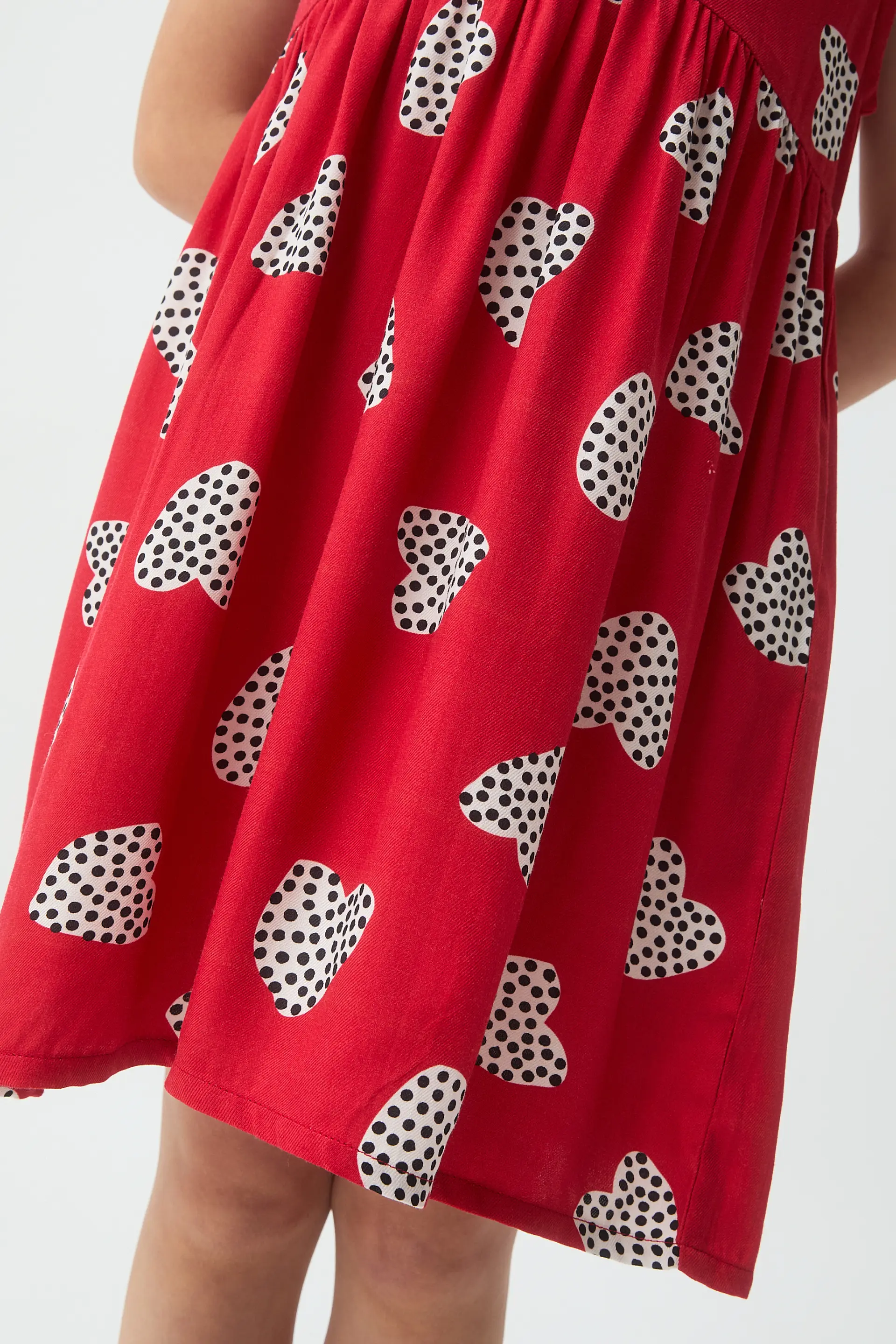 Vestido corto de niña con estampado Harmony Red - Image 3