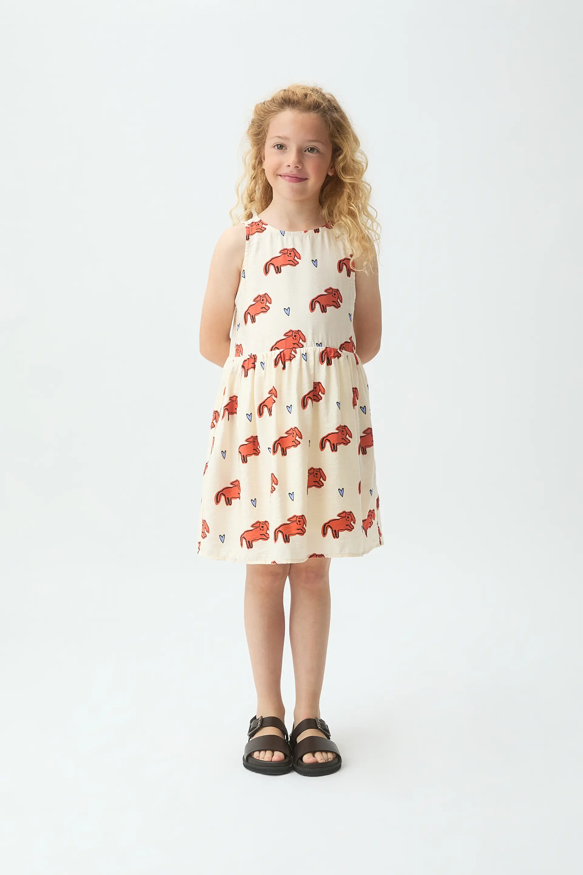 Vestido corto de niña con estampado Tochi