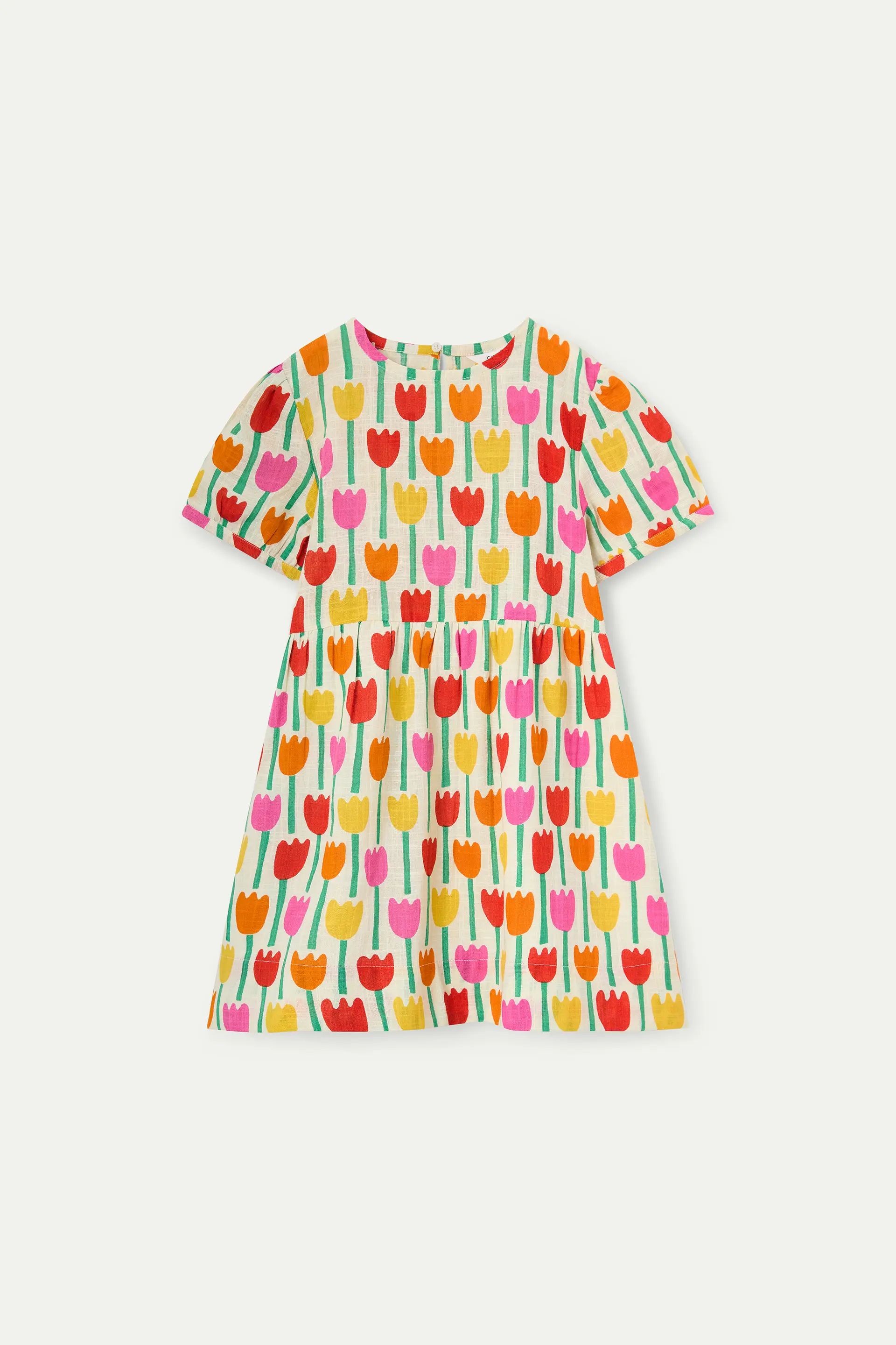 Vestido corto de niña con estampado Tulipa - Image 2