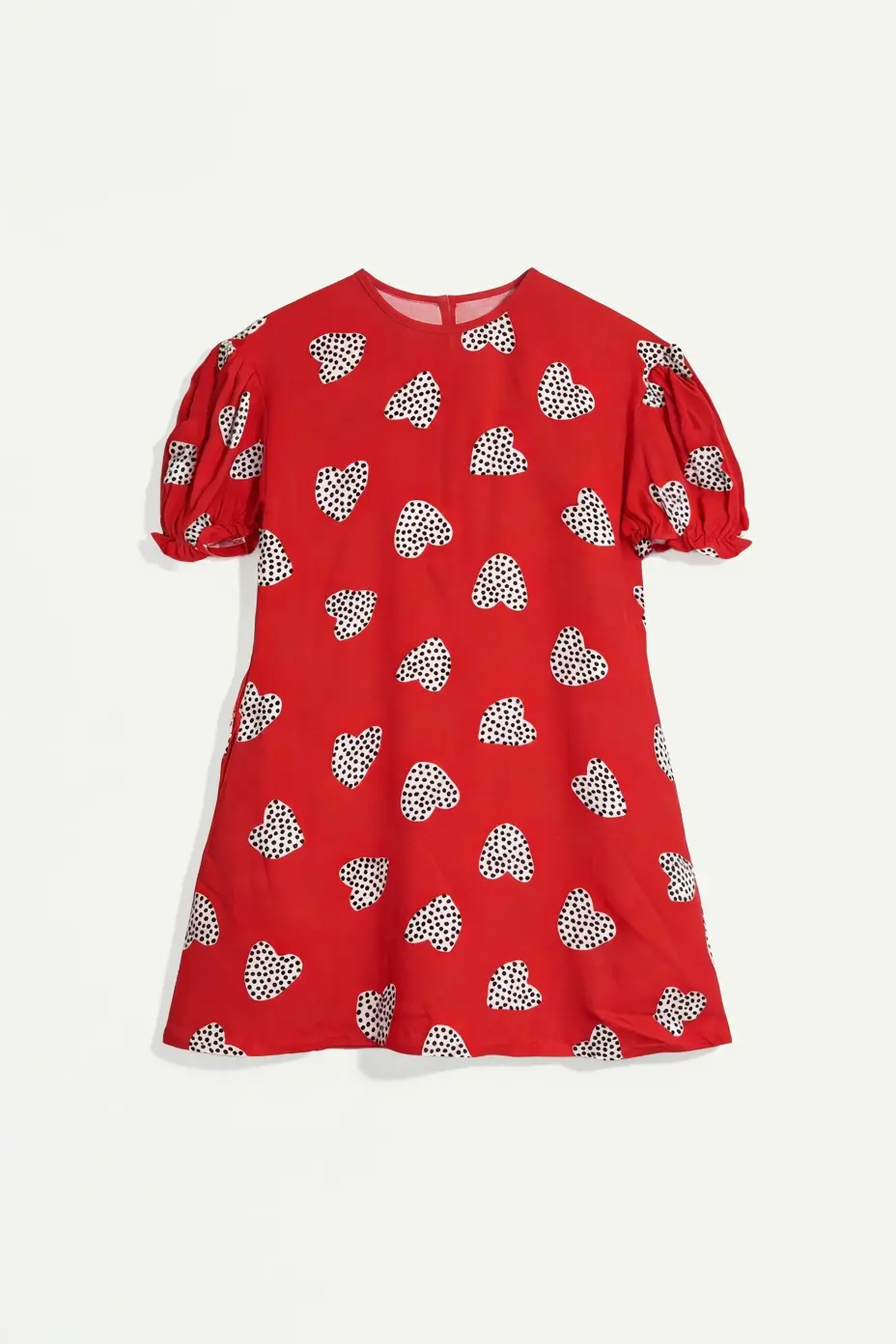 Vestido corto de niña con mangas con estampado Harmony Red - Image 2