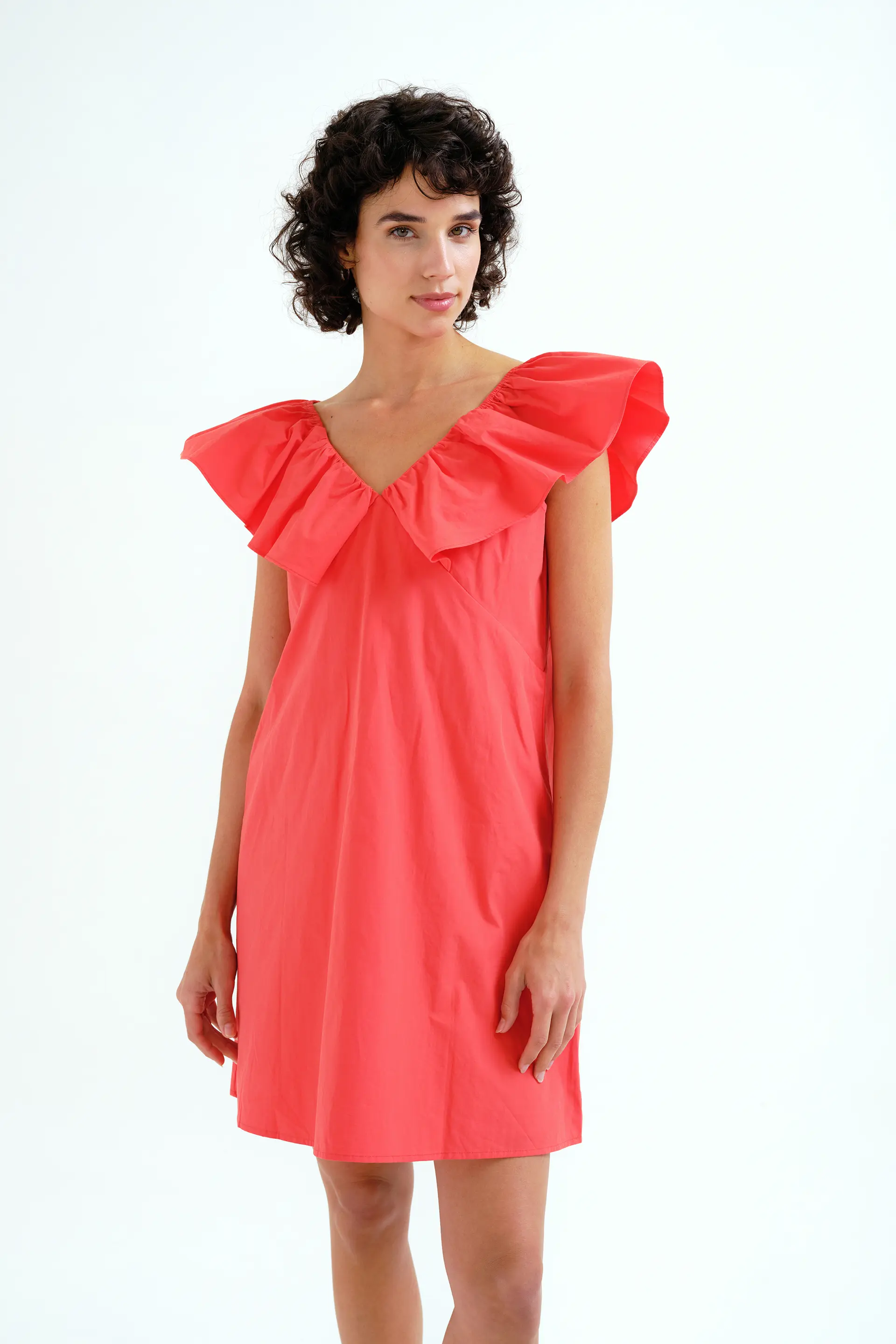 Vestido corto rojo 100% algodón