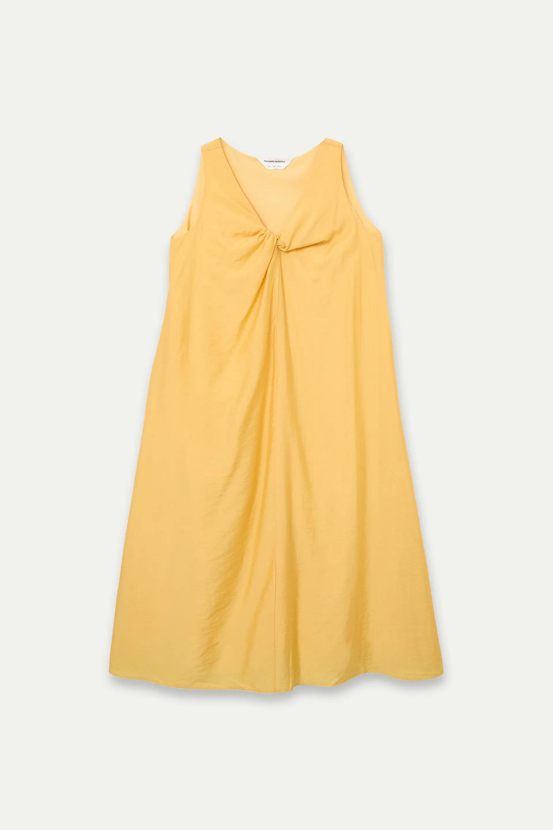 Vestido largo amarillo con detalle anudado - Image 2