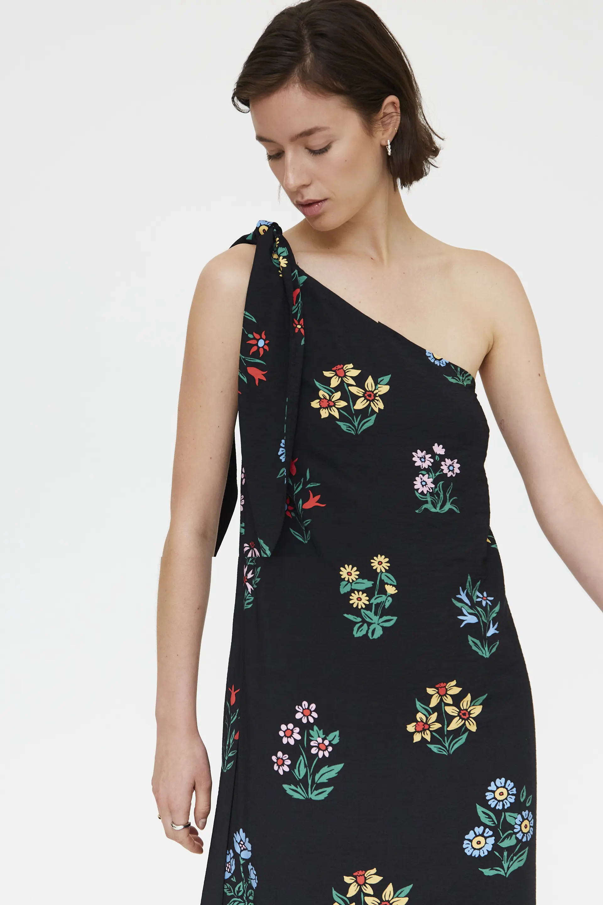 Vestido largo asimétrico con estampado Multicolor Gardener - Image 4