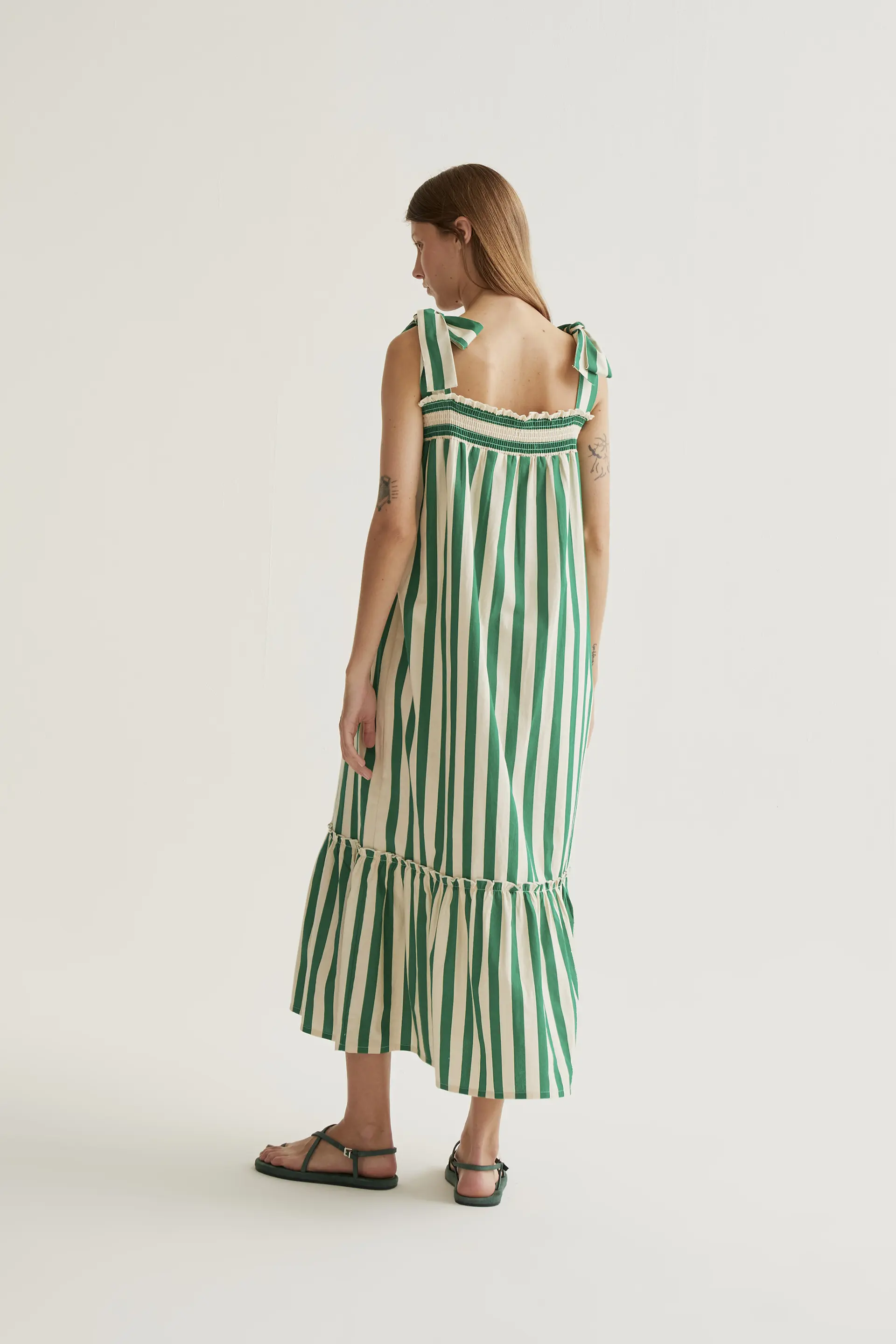 Vestido largo con estampado Bamboo Green - Image 3