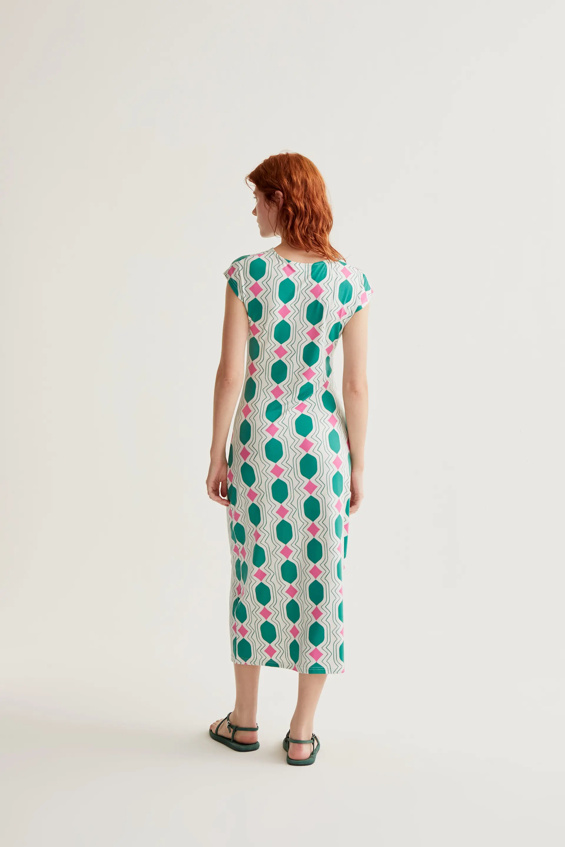 Vestido largo con estampado Geometric - Image 3