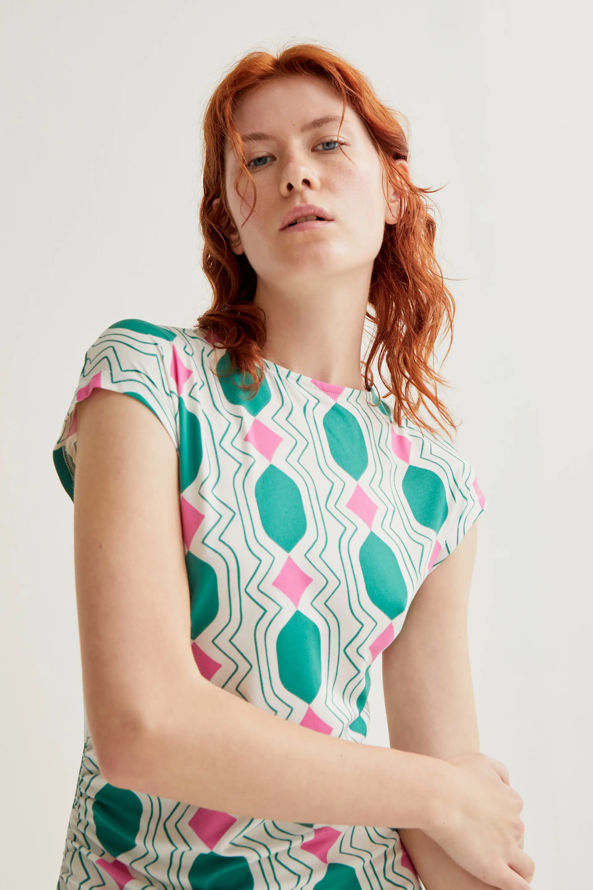 Vestido largo con estampado Geometric - Image 5