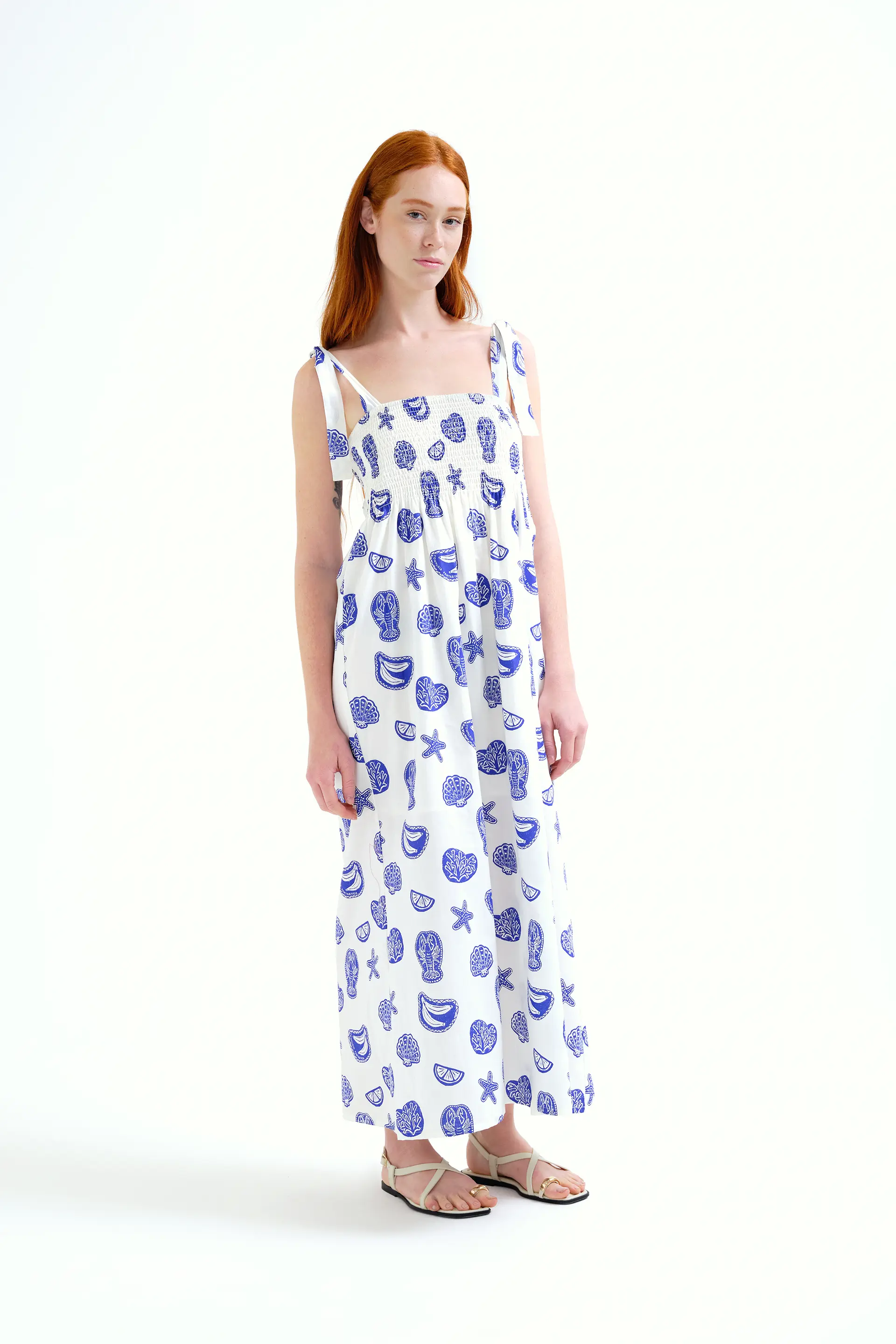 Vestido largo con estampado Lobster
