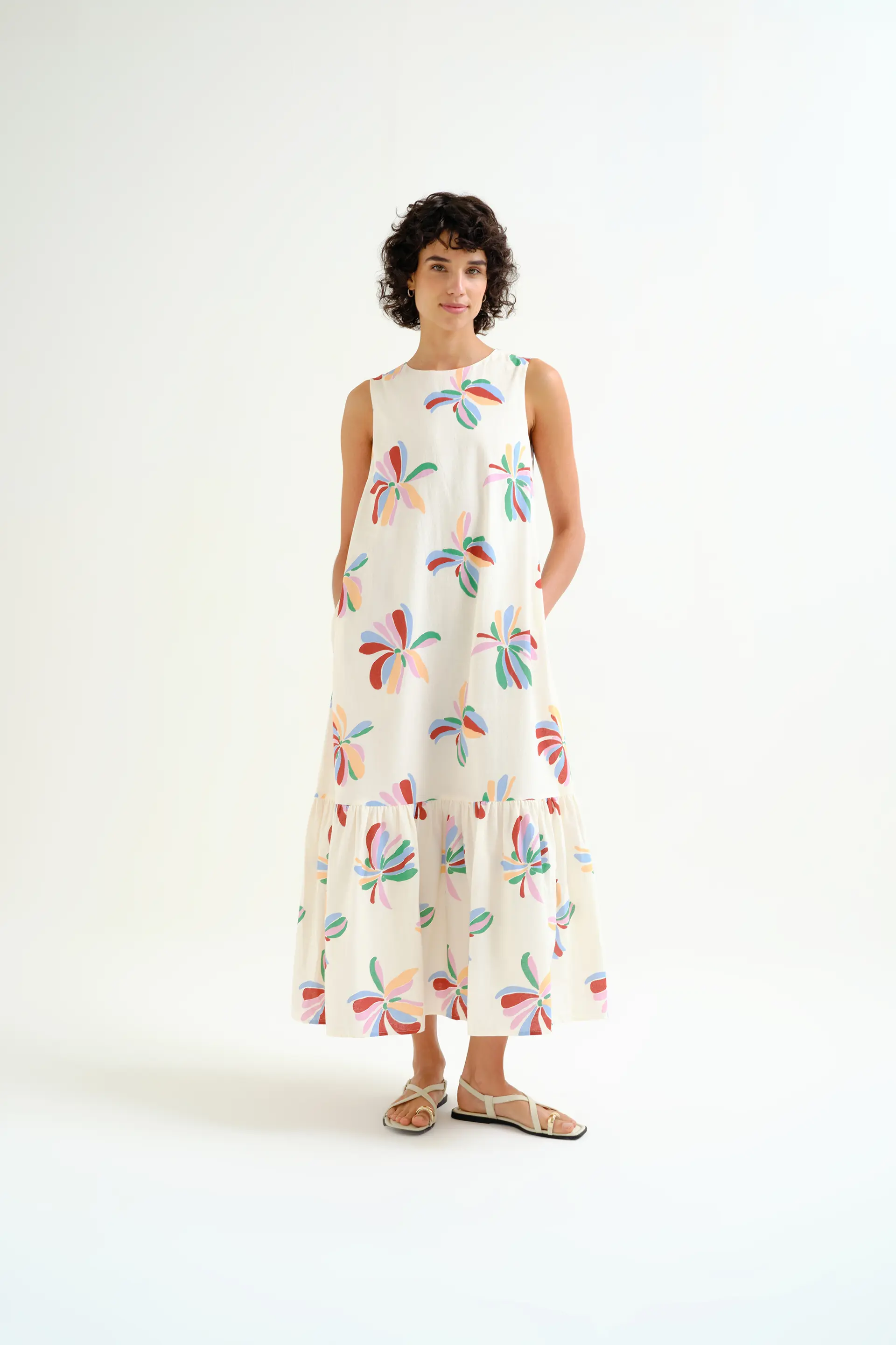 Vestido largo con estampado Monarda