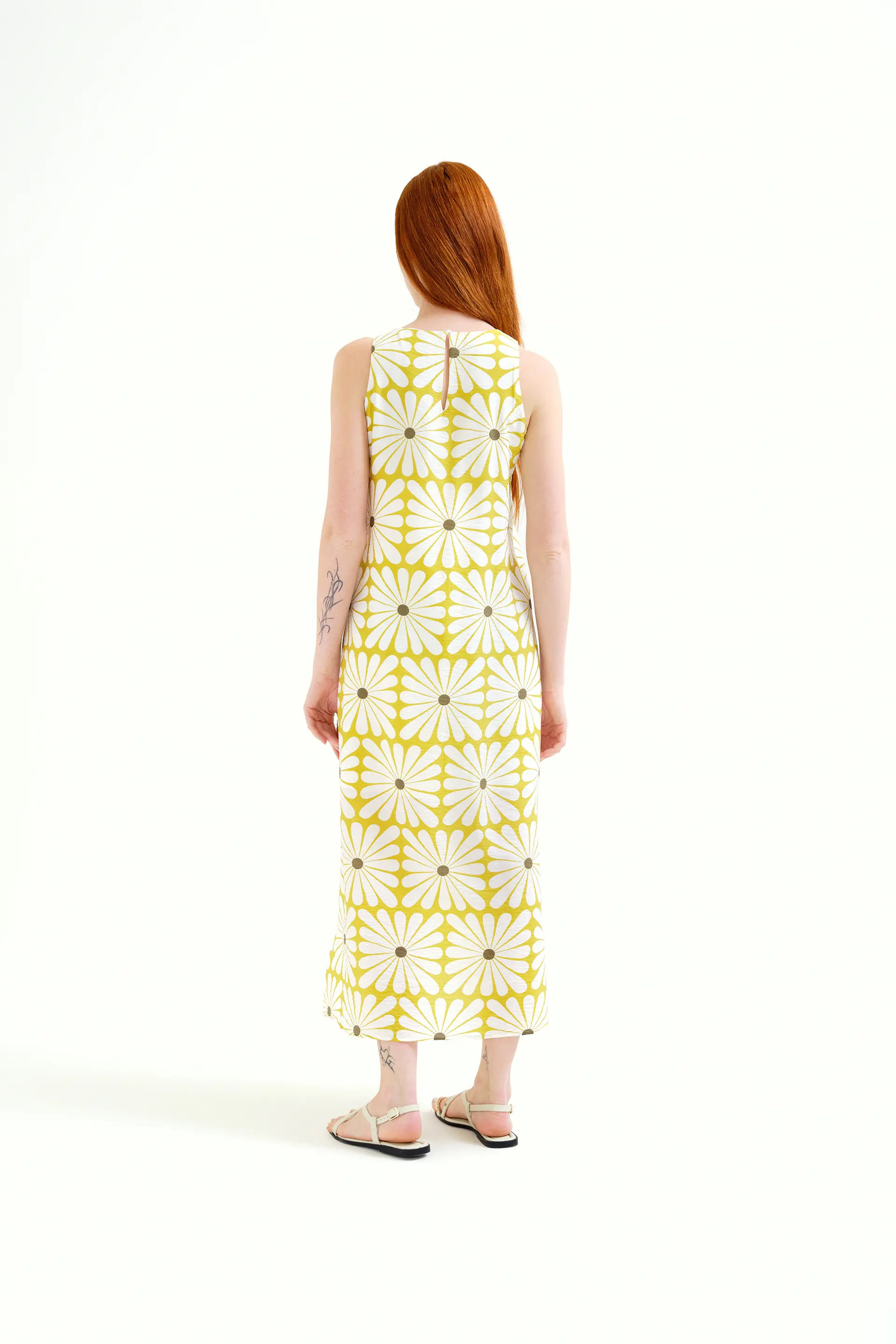 Vestido largo con estampado Olive Flower - Image 3