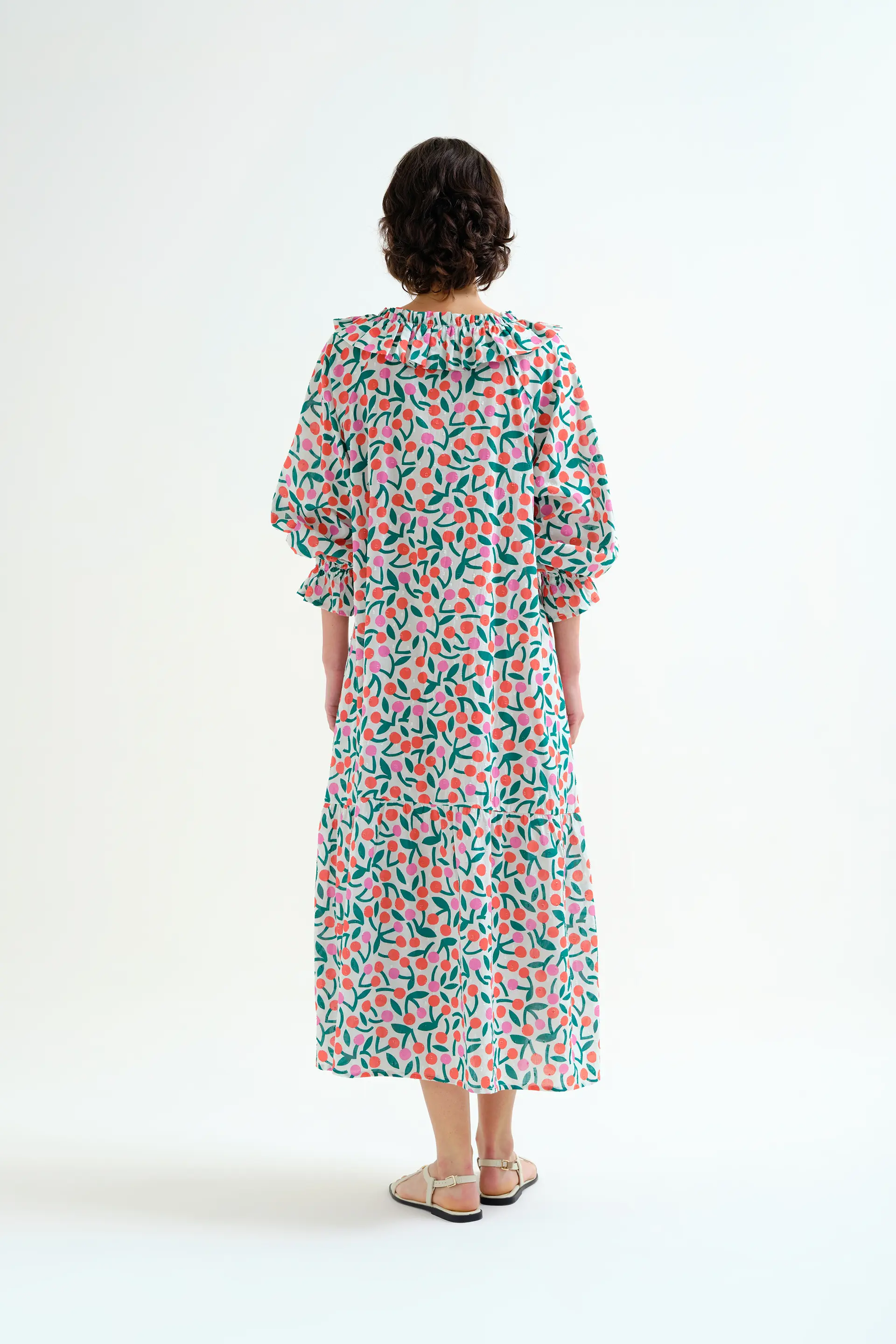Vestido largo playero con estampado Guinda - Image 3