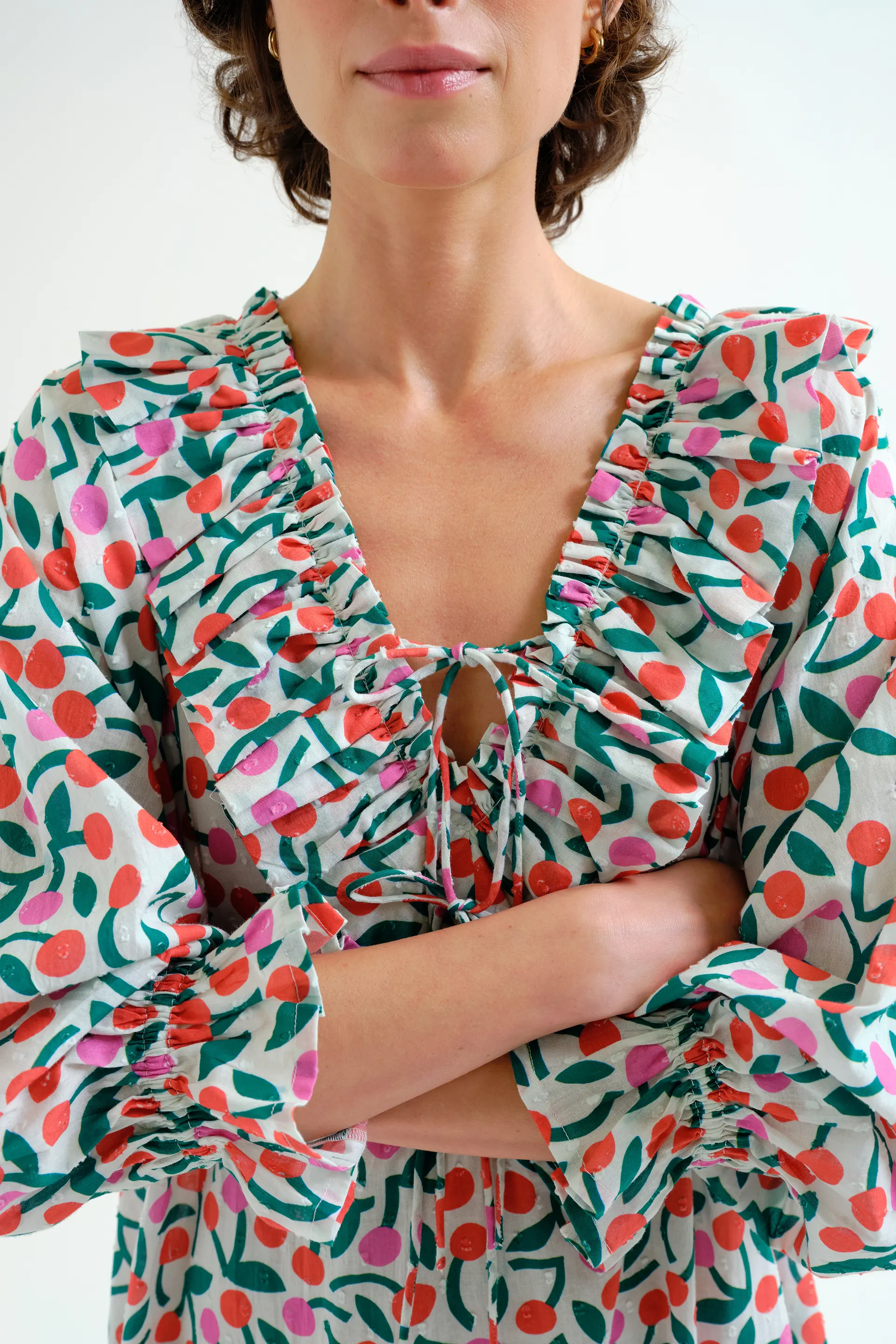 Vestido largo playero con estampado Guinda - Image 4