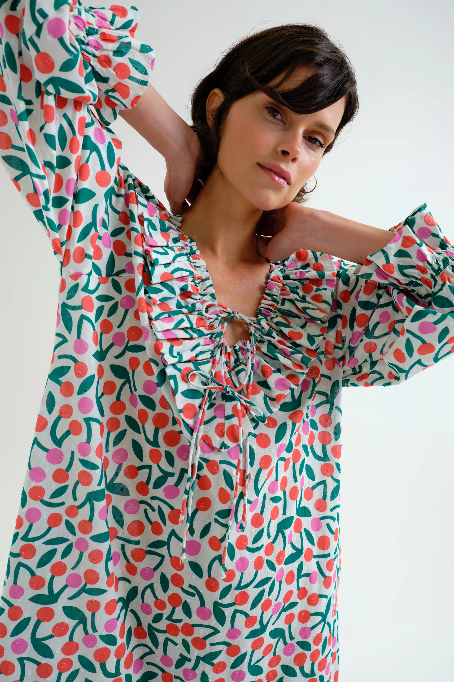 Vestido largo playero con estampado Guinda - Image 5