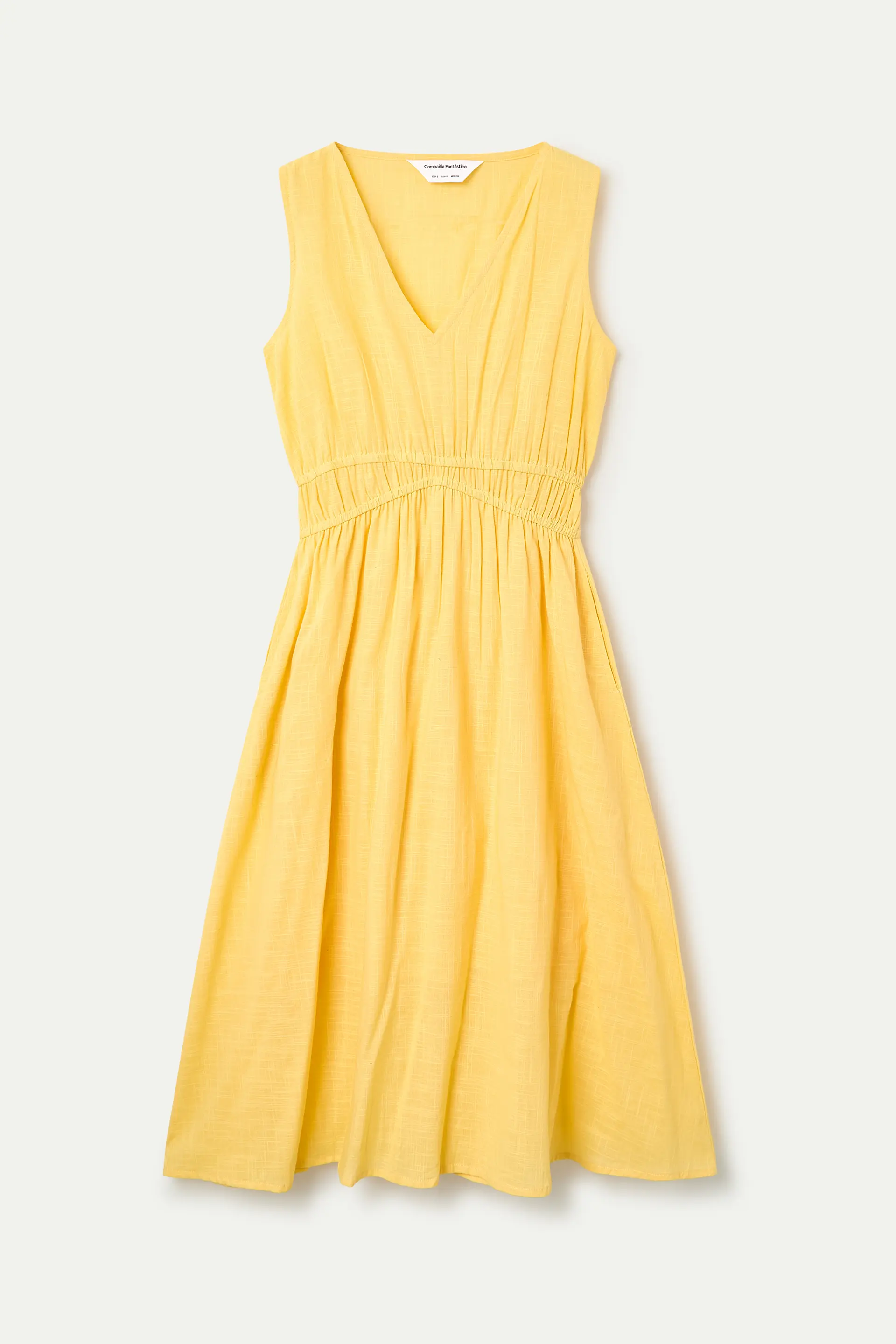 Vestido midi 100% algodón amarillo - Image 2