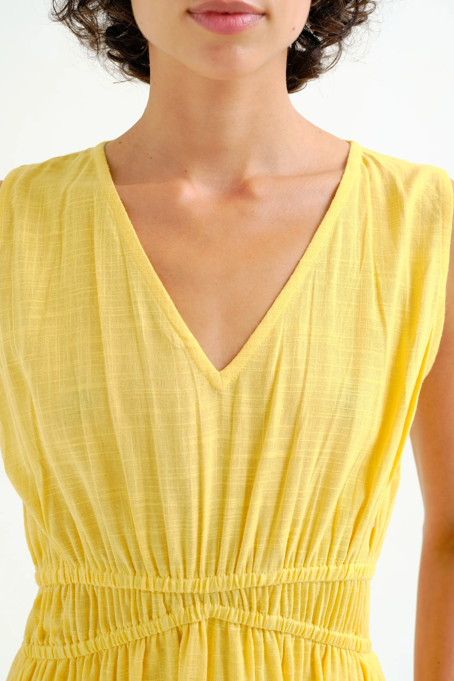 Vestido midi 100% algodón amarillo - Image 4