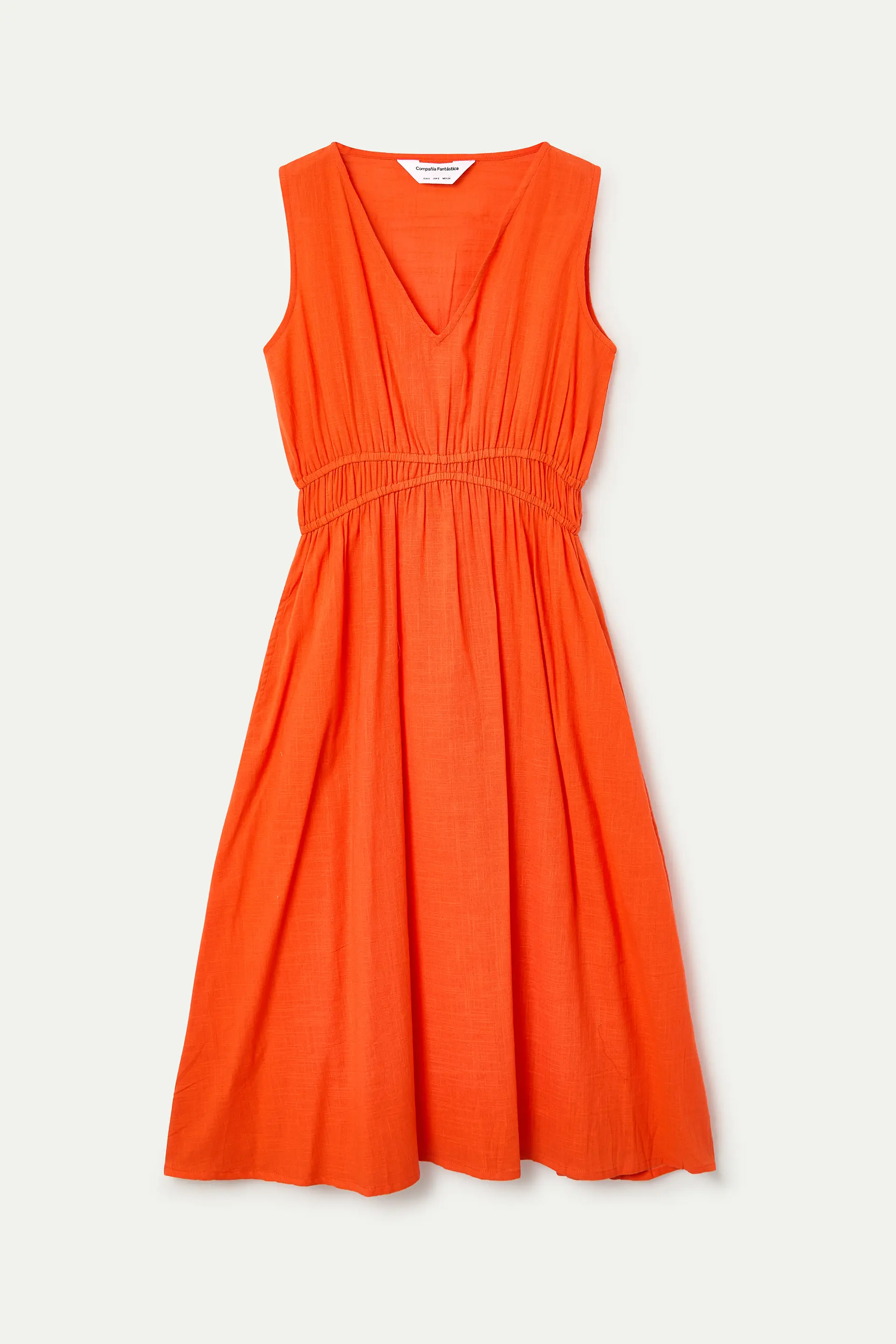Vestido midi 100% algodón naranja - Image 2