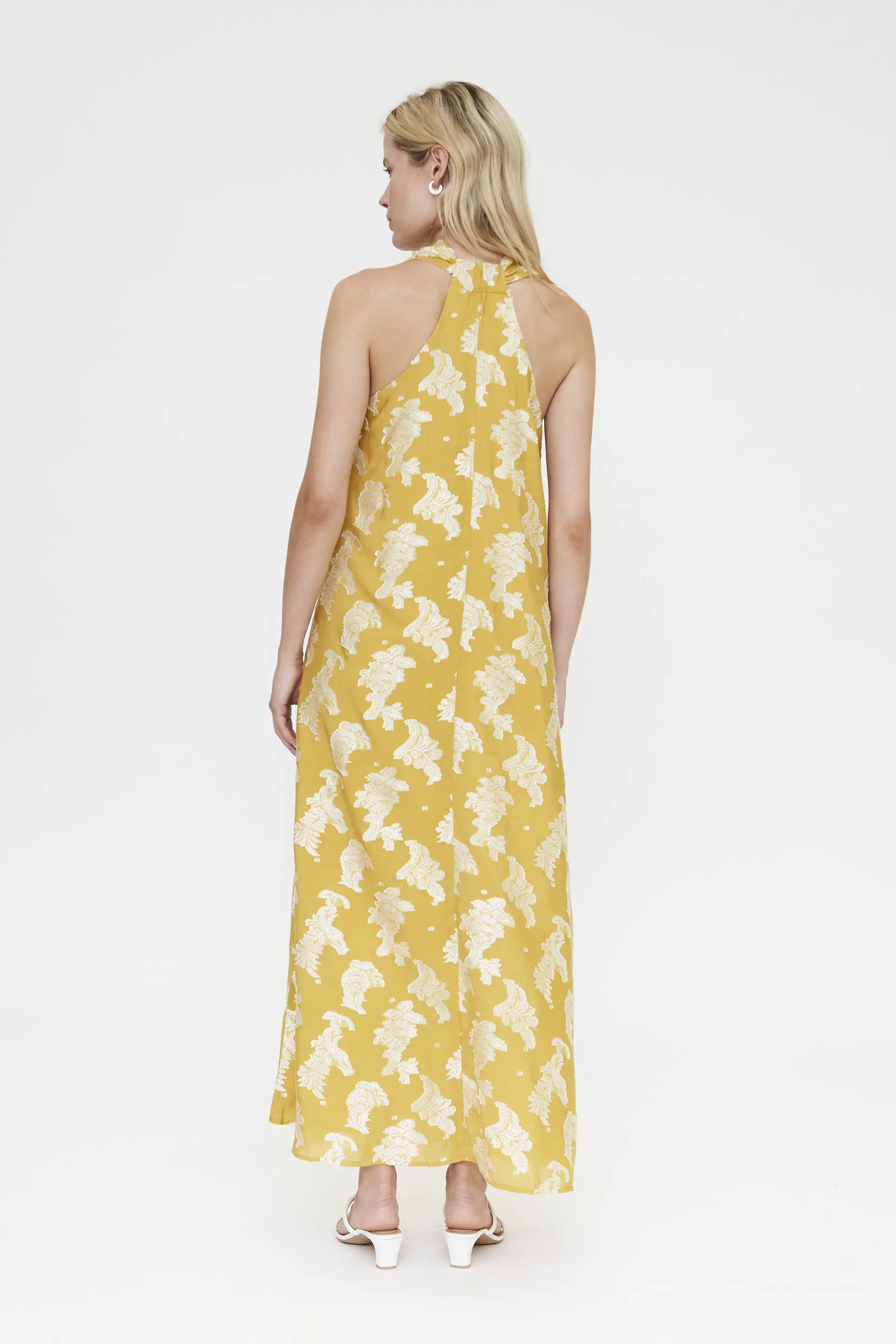 Vestido midi con estampado amarillo - Image 3