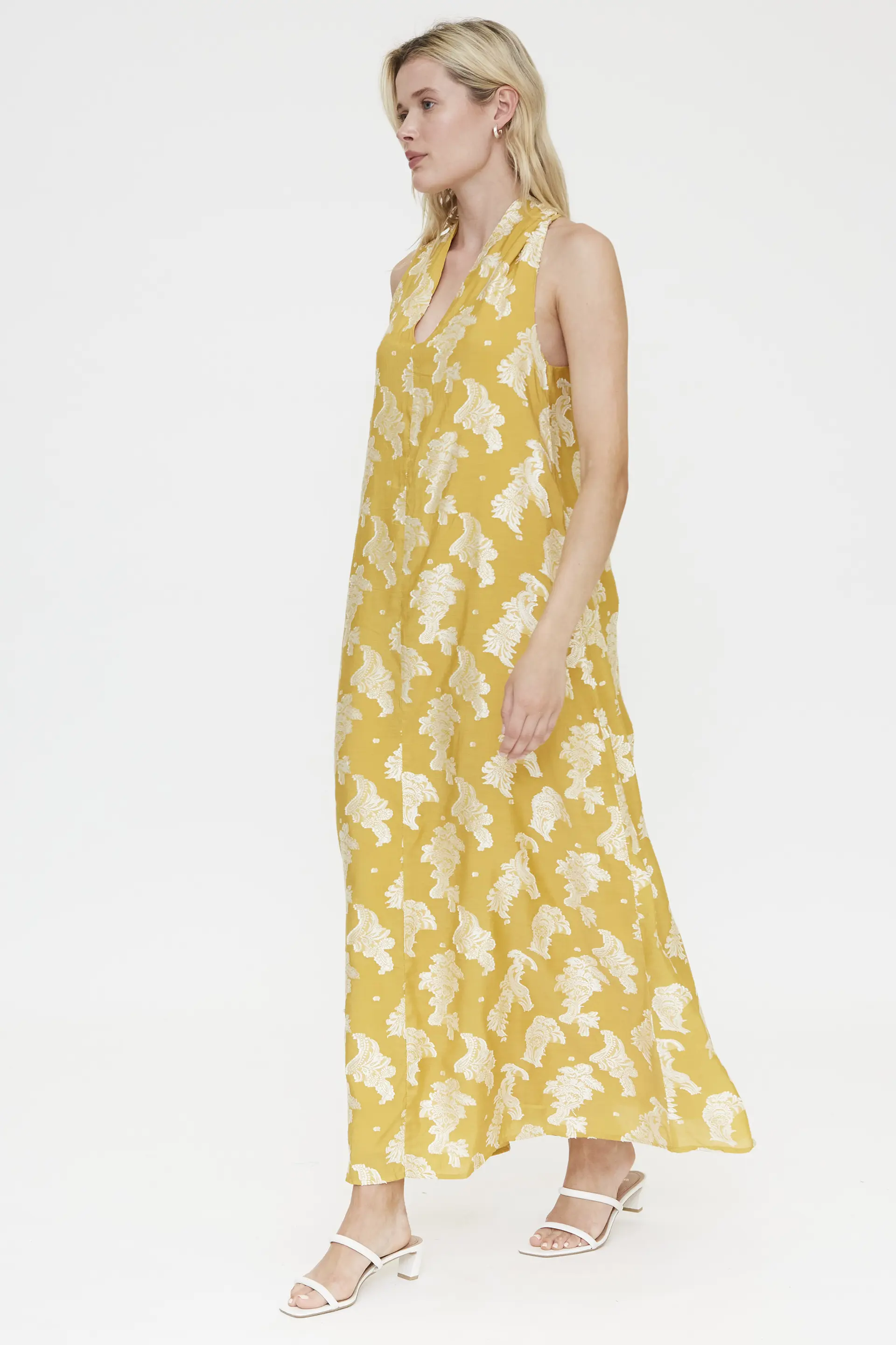 Vestido midi con estampado amarillo - Image 5