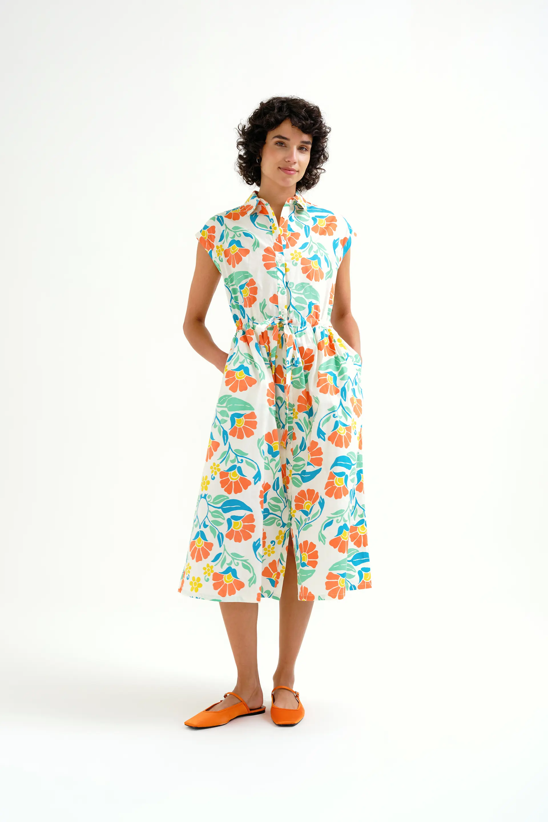 Vestido midi con estampado Big Royal