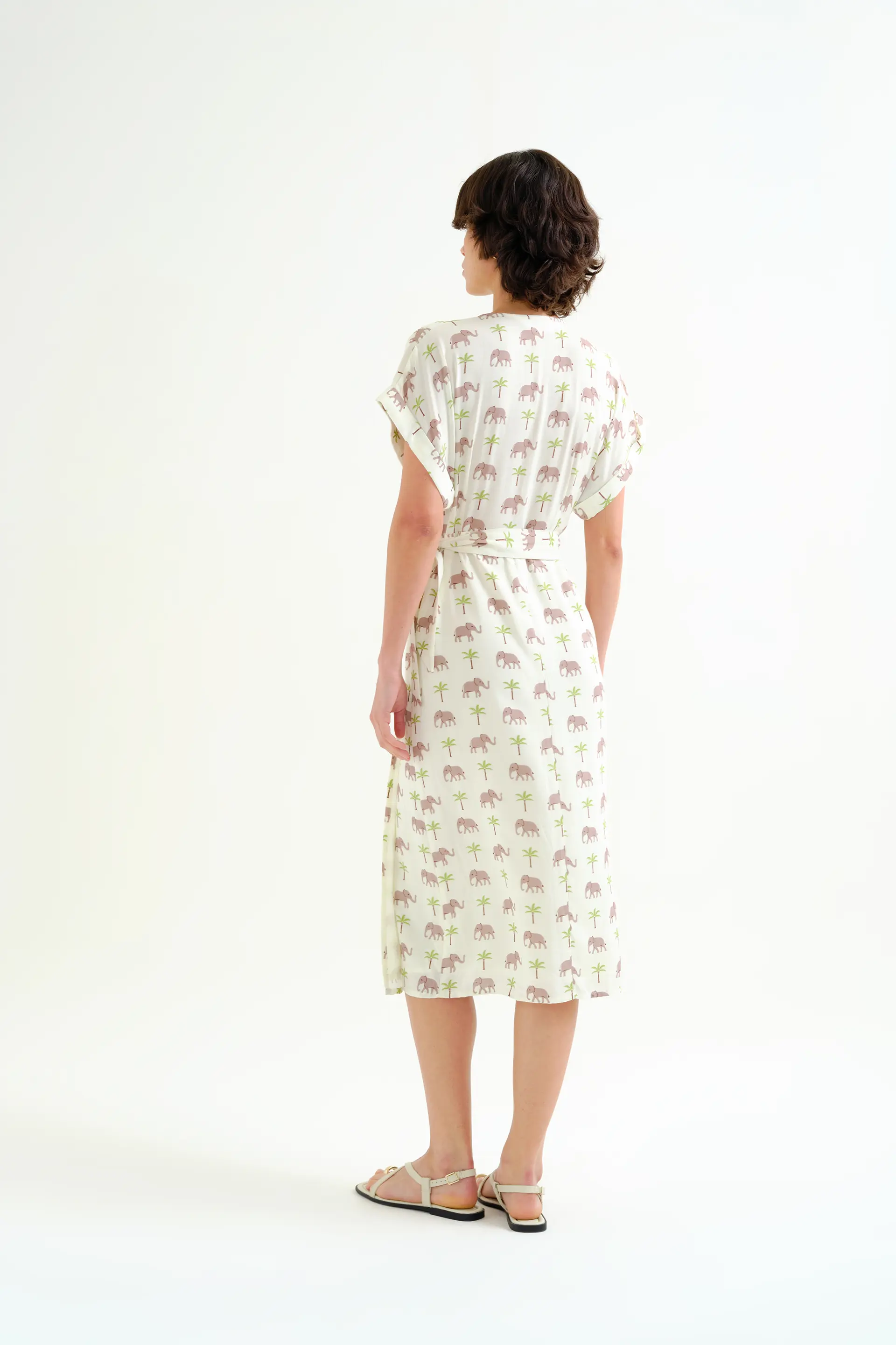 Vestido midi con estampado Elefante LENZING™ ECOVERO™ - Image 3