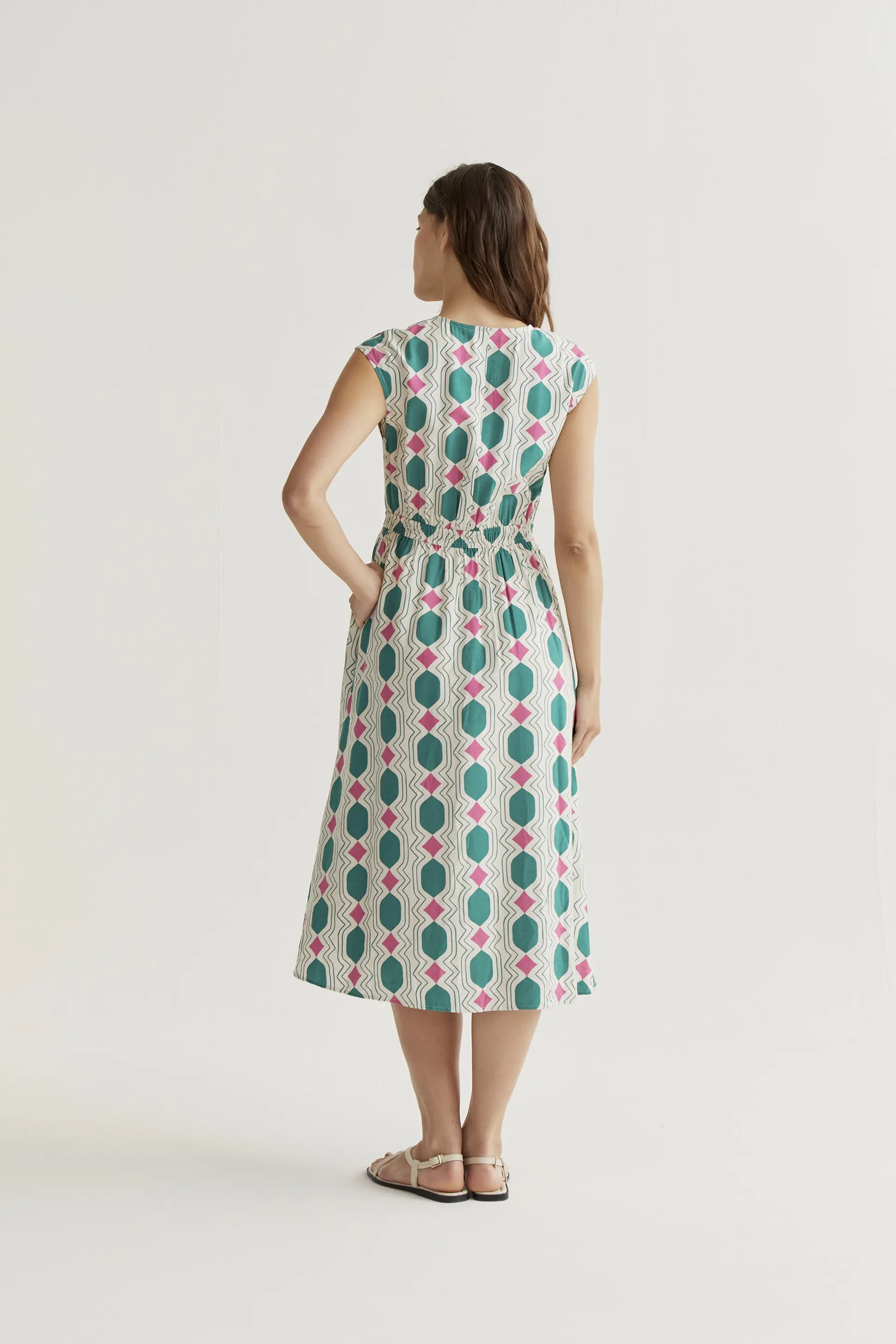 Vestido midi con estampado Geometric - Image 3