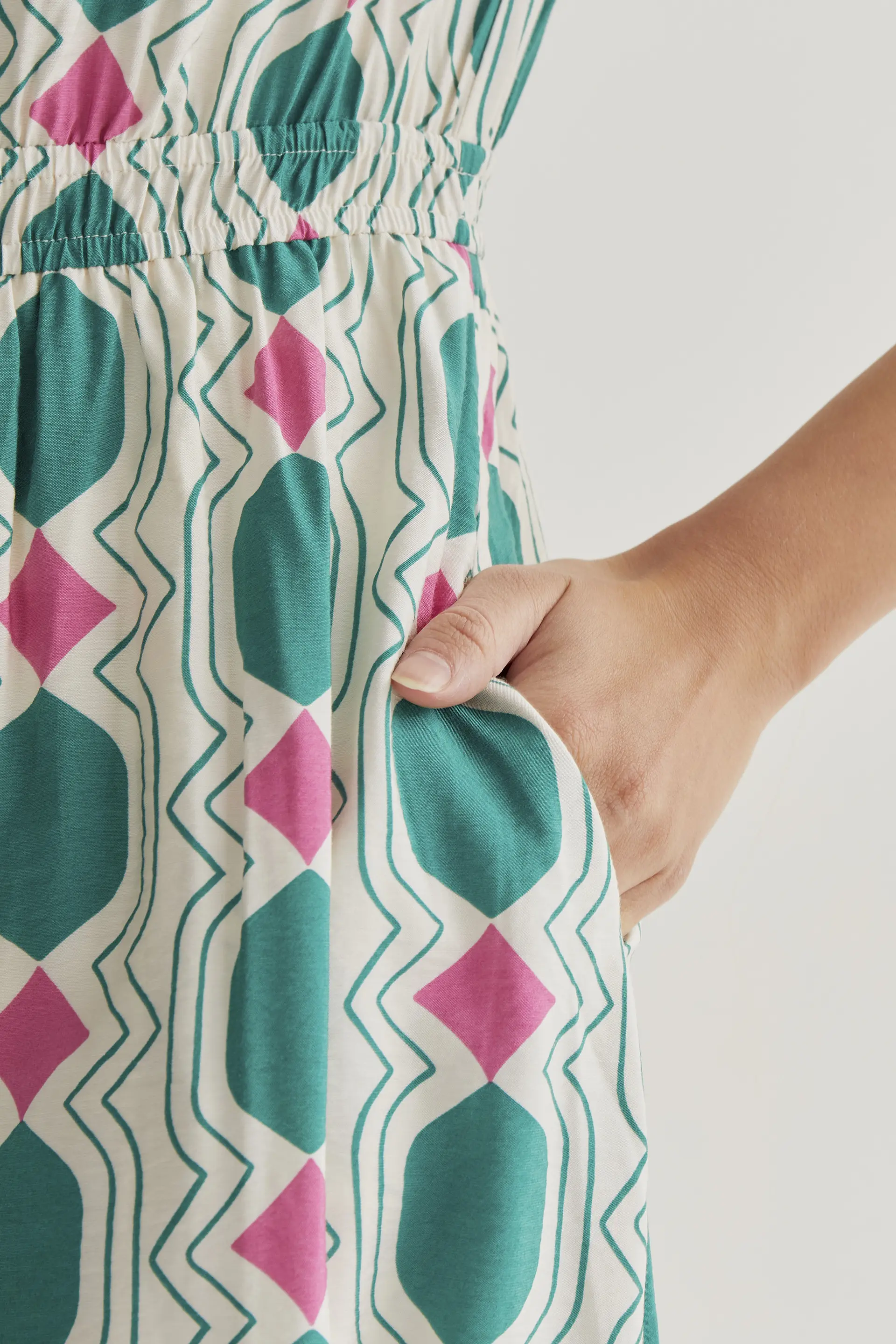 Vestido midi con estampado Geometric - Image 4