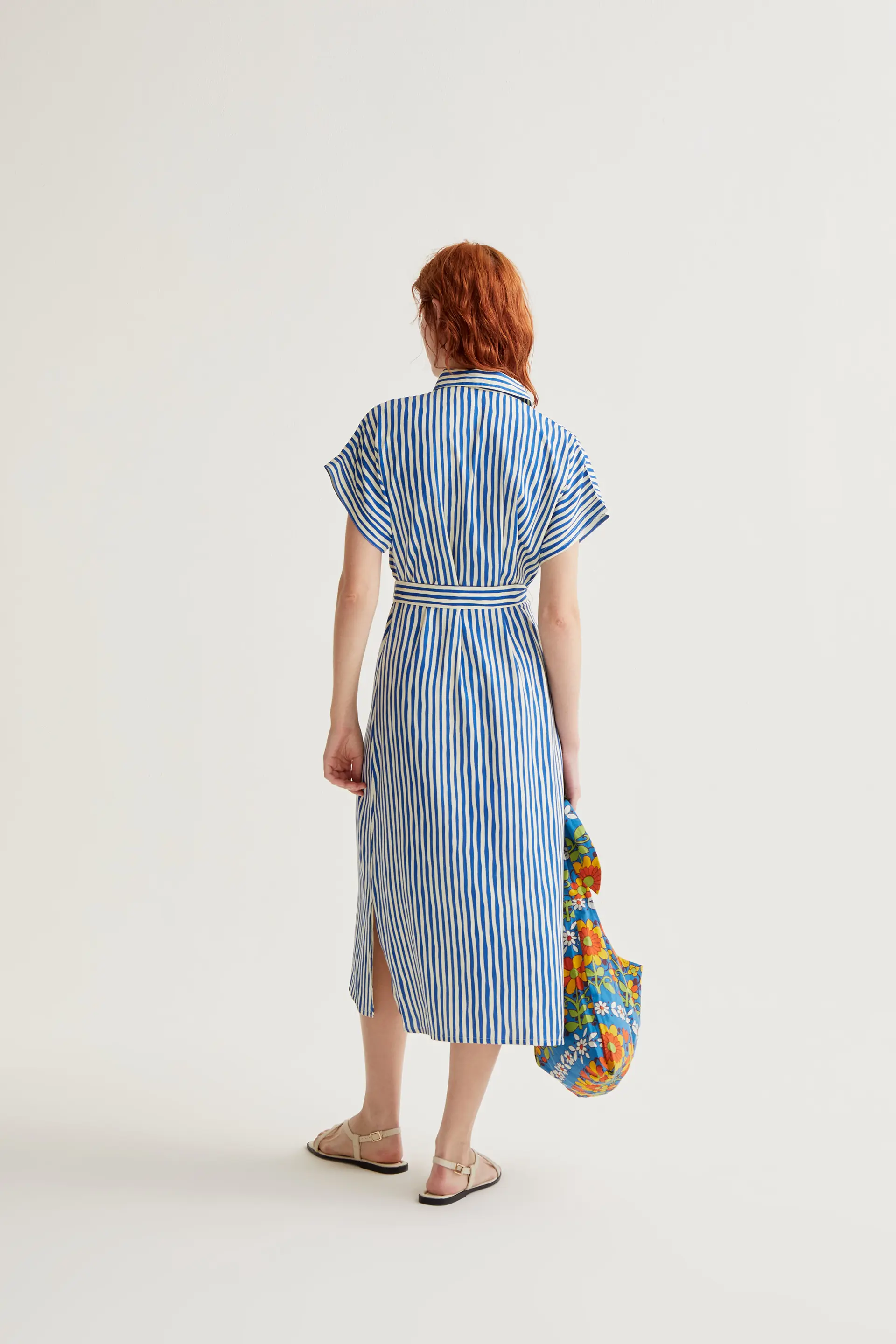 Vestido midi con estampado Lavagna Blue - Image 3