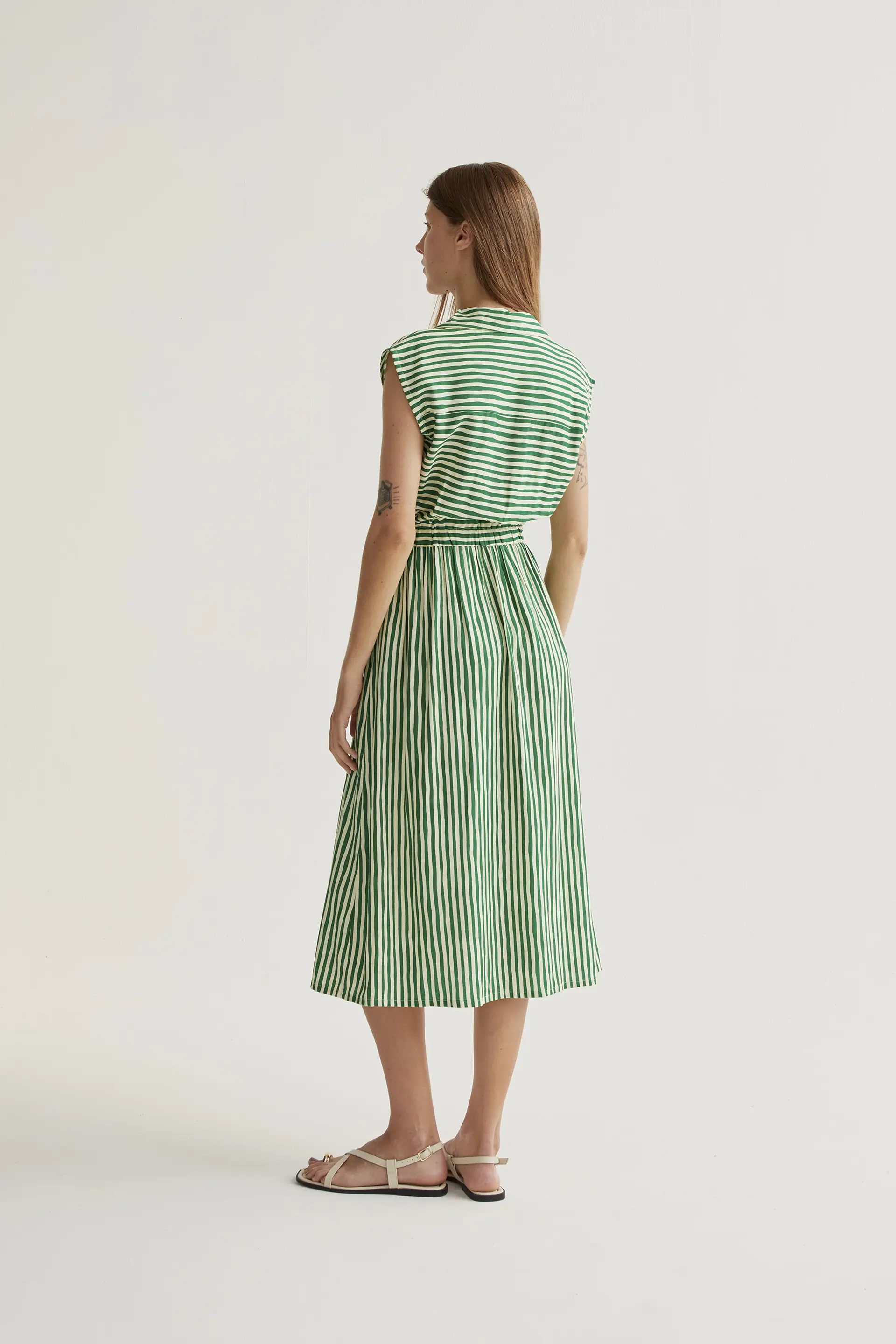 Vestido midi con estampado Lavagna Green - Image 3