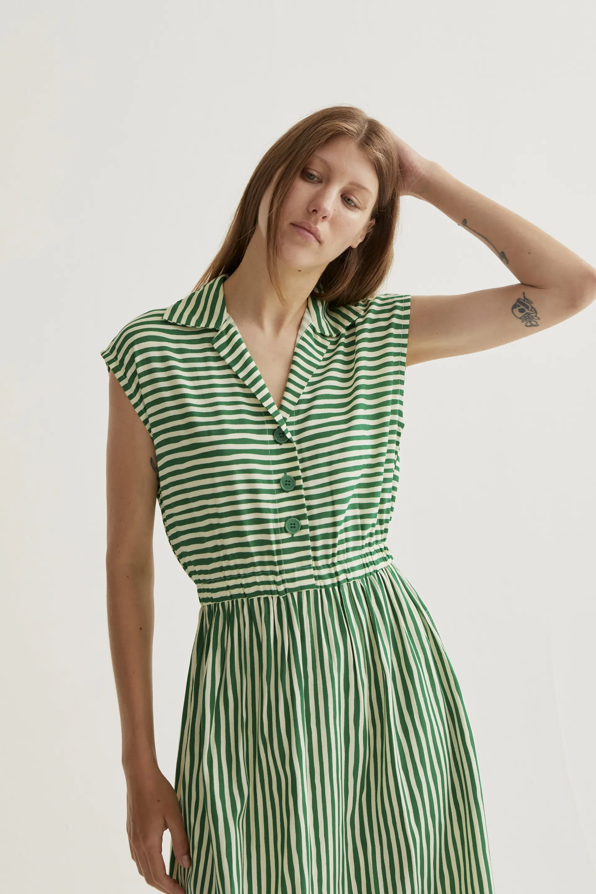Vestido midi con estampado Lavagna Green - Image 5