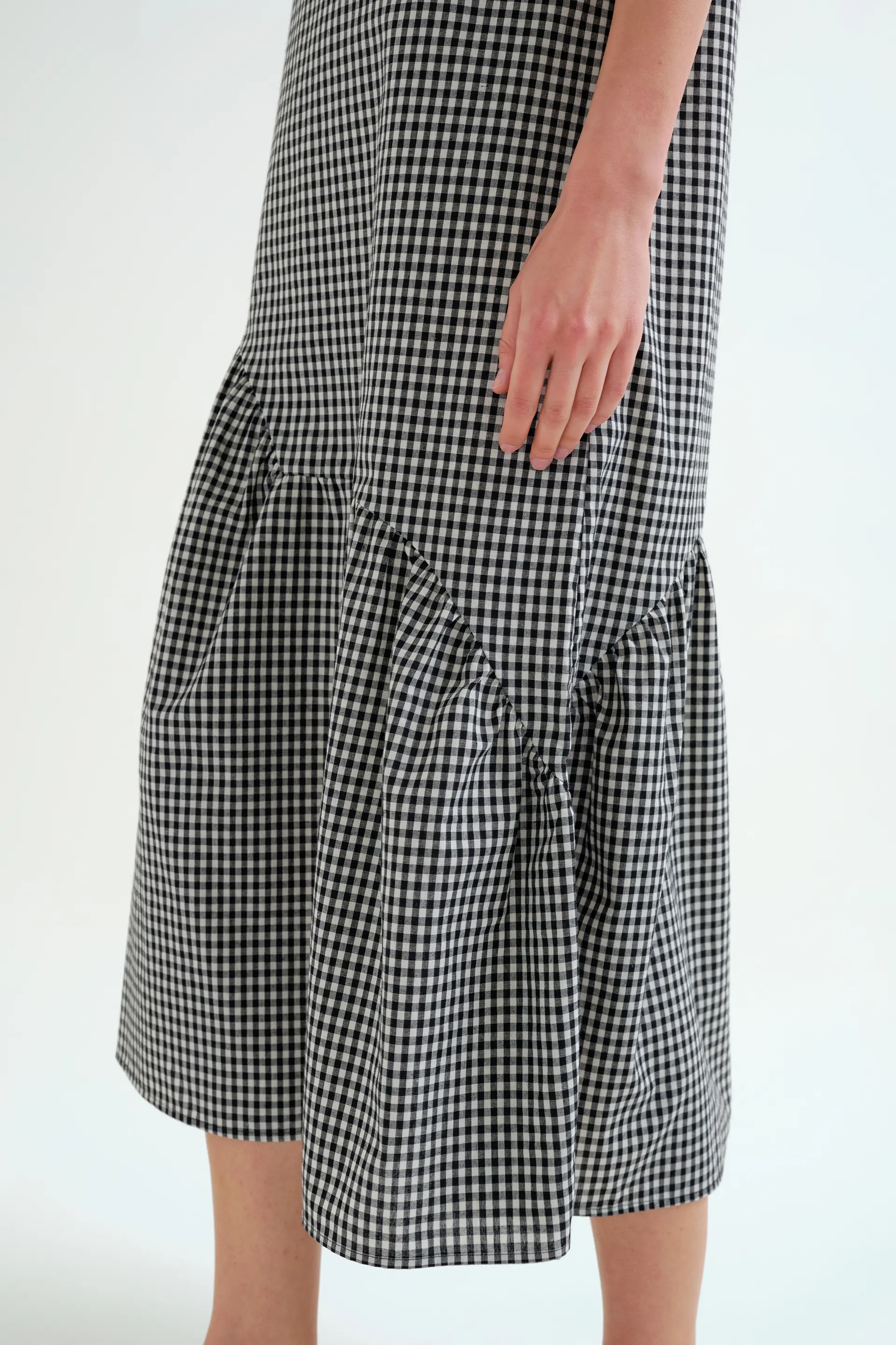 Vestido midi cuadros vichy negro - Image 4